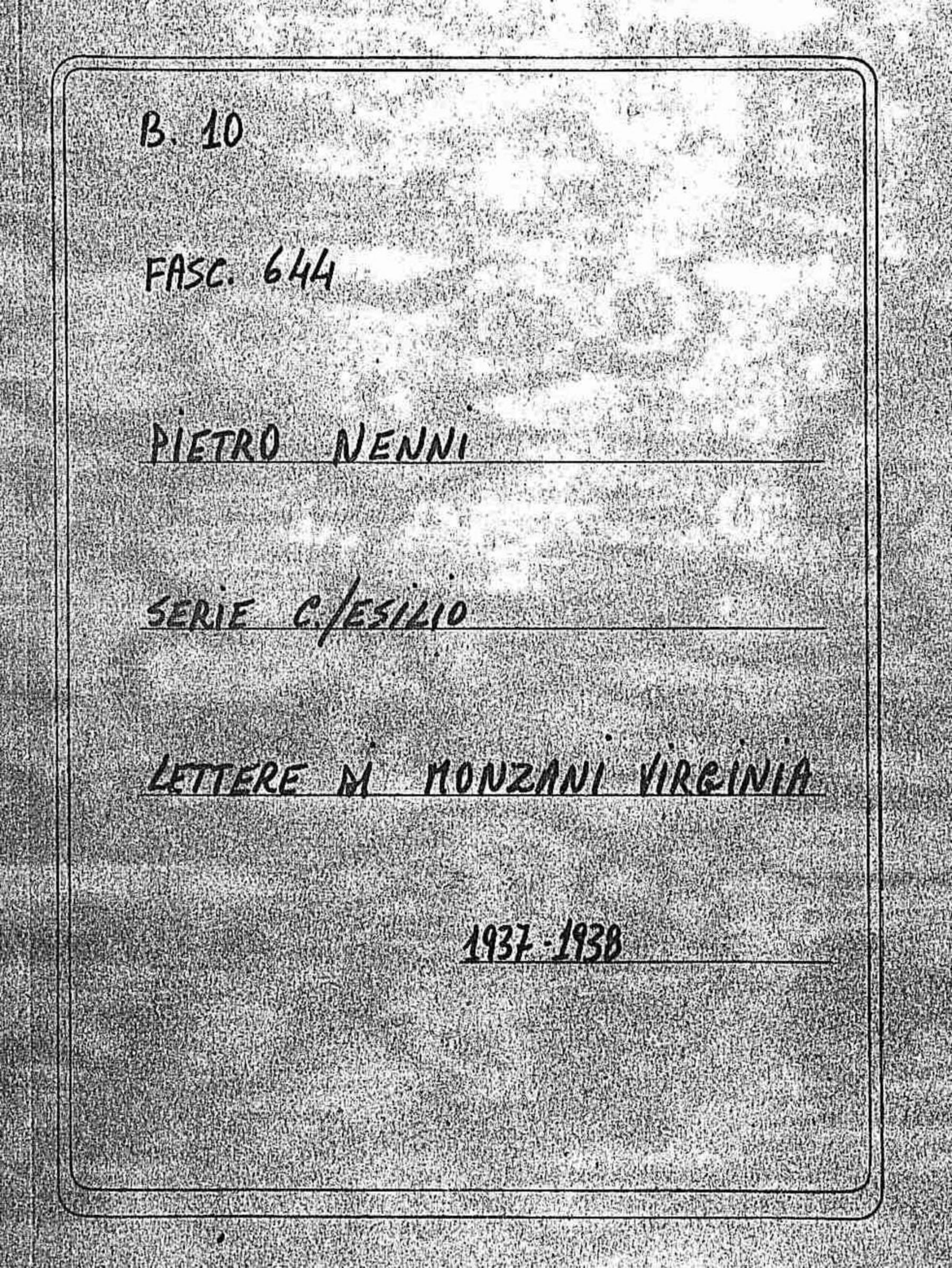 Monzani Virginia, 1937 gen. 7 - 1938 ago. 1