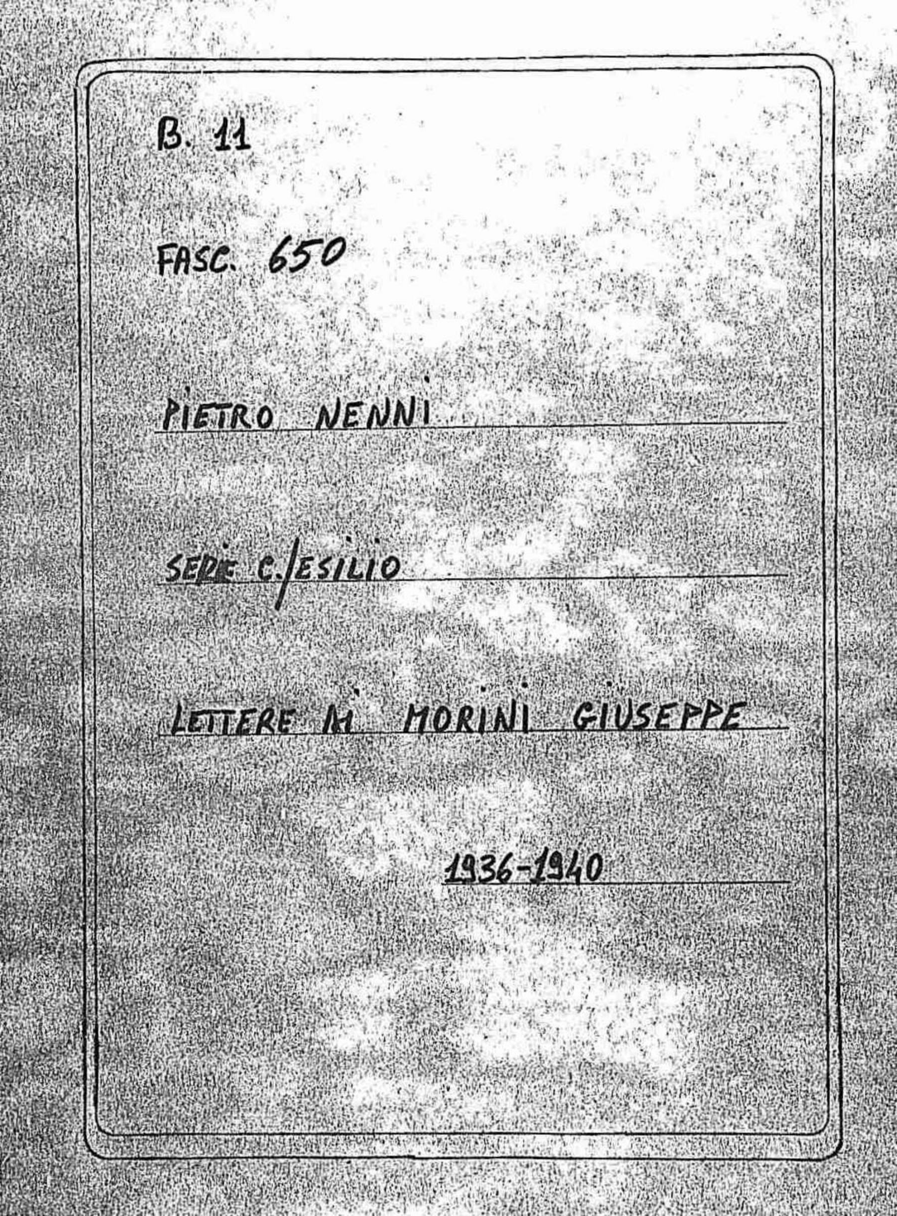 Morini Giuseppe, 1936 dic. 23 - 1940 apr. 28