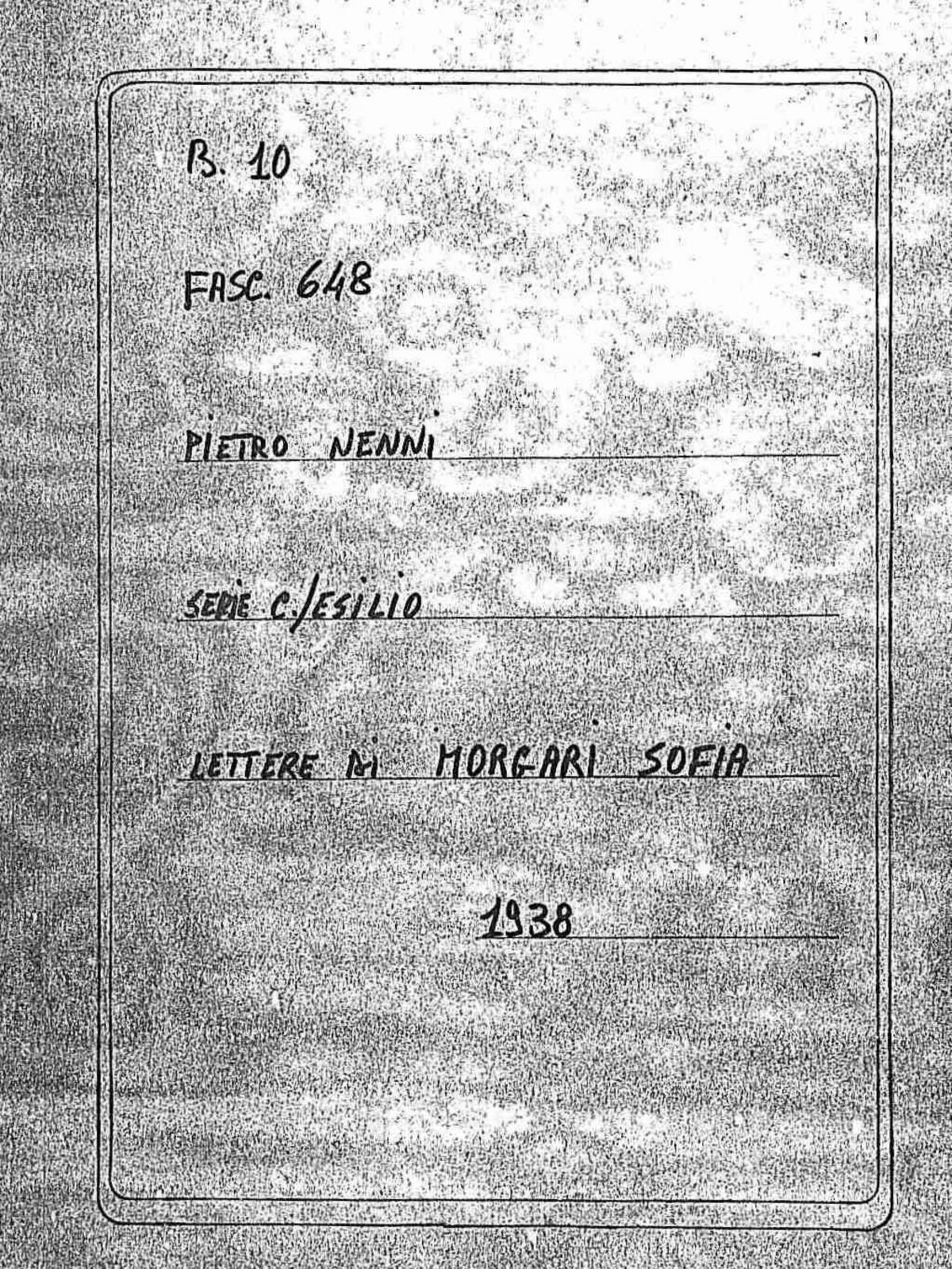 Morgari Sofia, 1938 ott. 23 - dic. 17