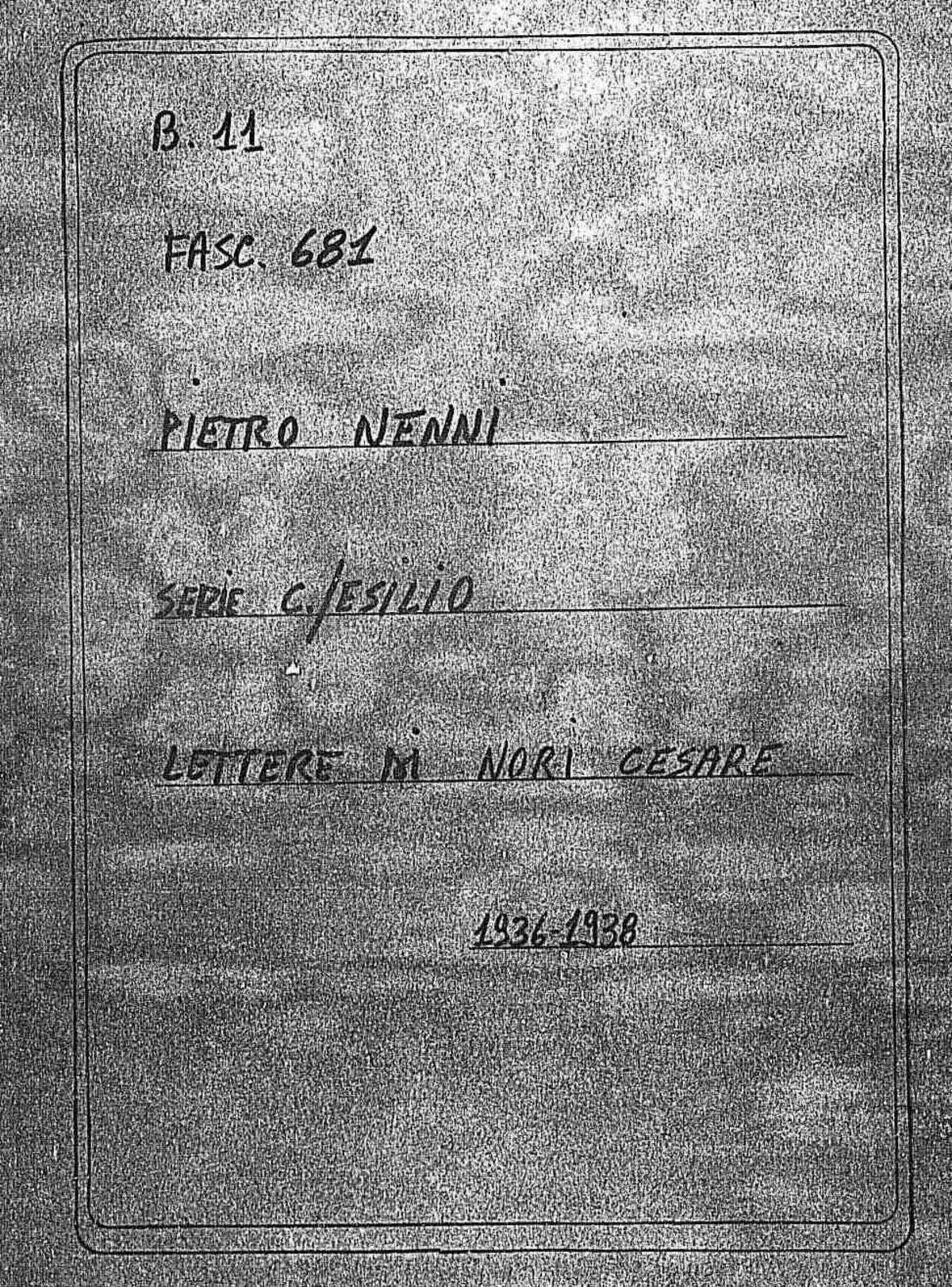 Nori Cesare, 1936 mag. 26 - 1938 dic. 14