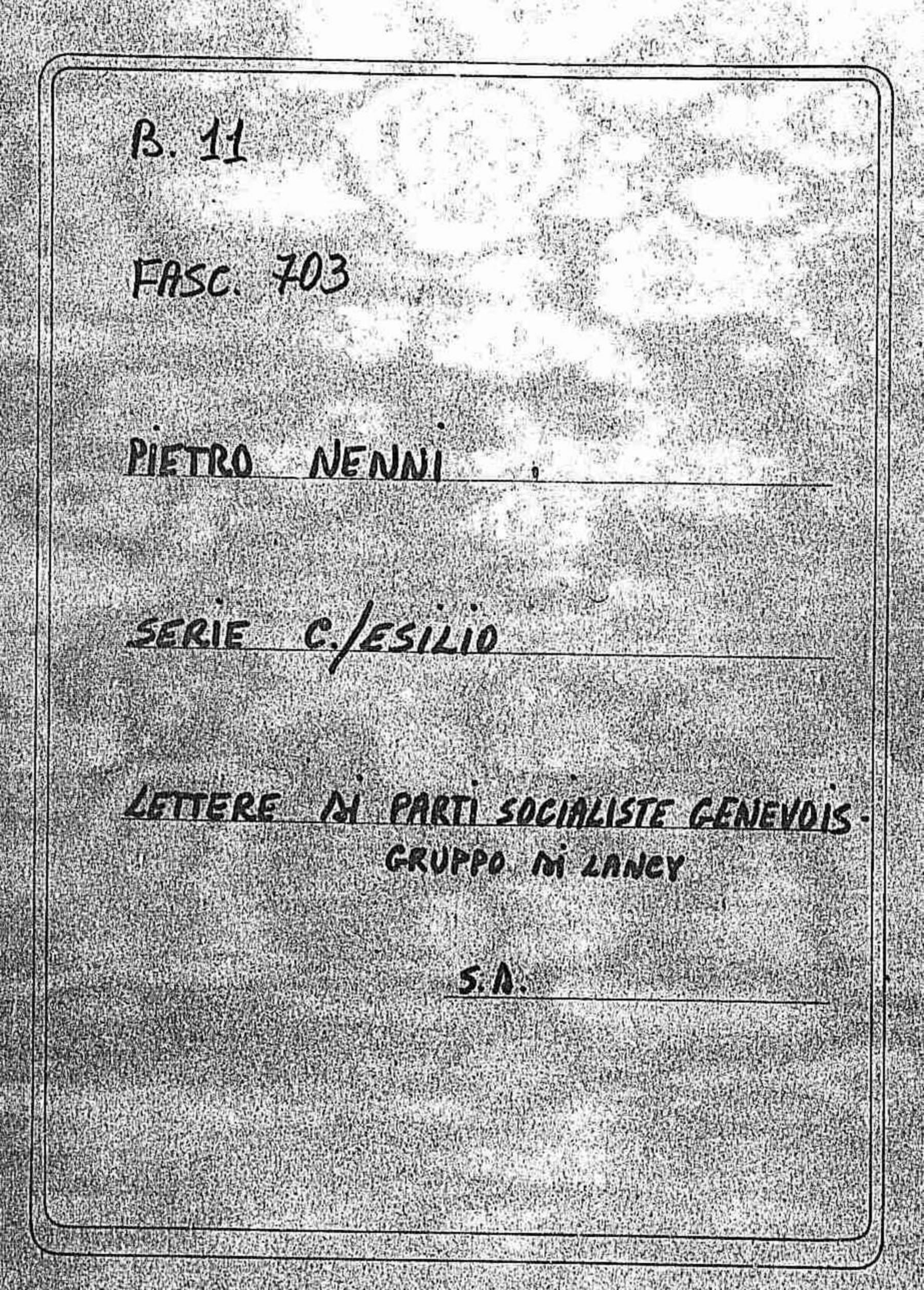 Parti socialiste genevois - Gruppo di Lancy, s.d.