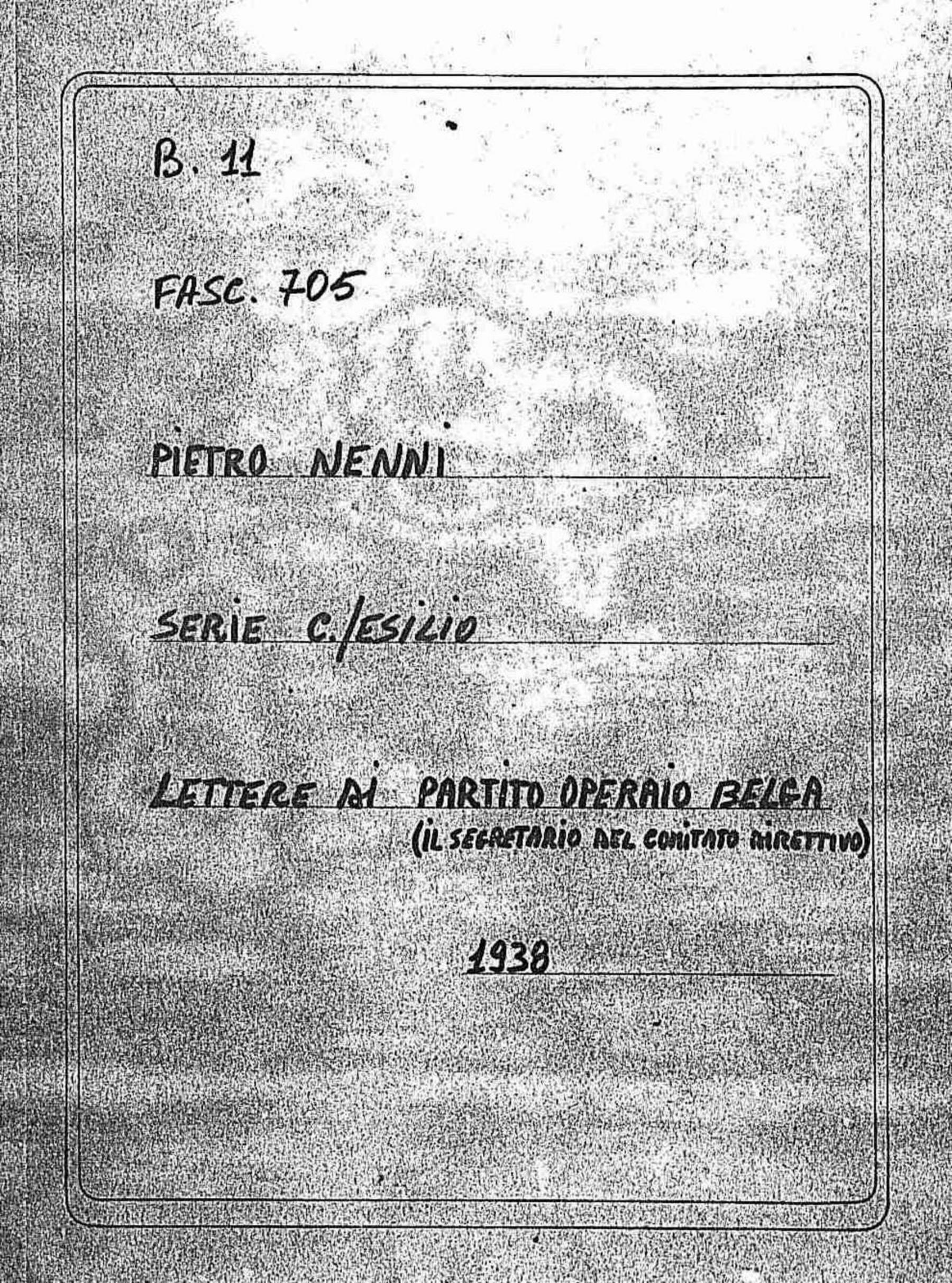 Partito operaio belga - Il Segretario del Comitato Direttivo, 1938 gen. 27