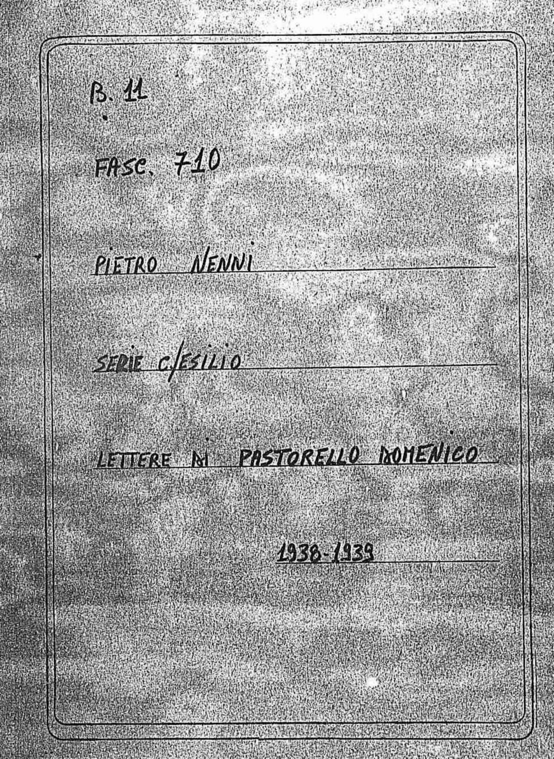 Pastorello Domenico, 1938 apr. 30 - 1939 ago. 26