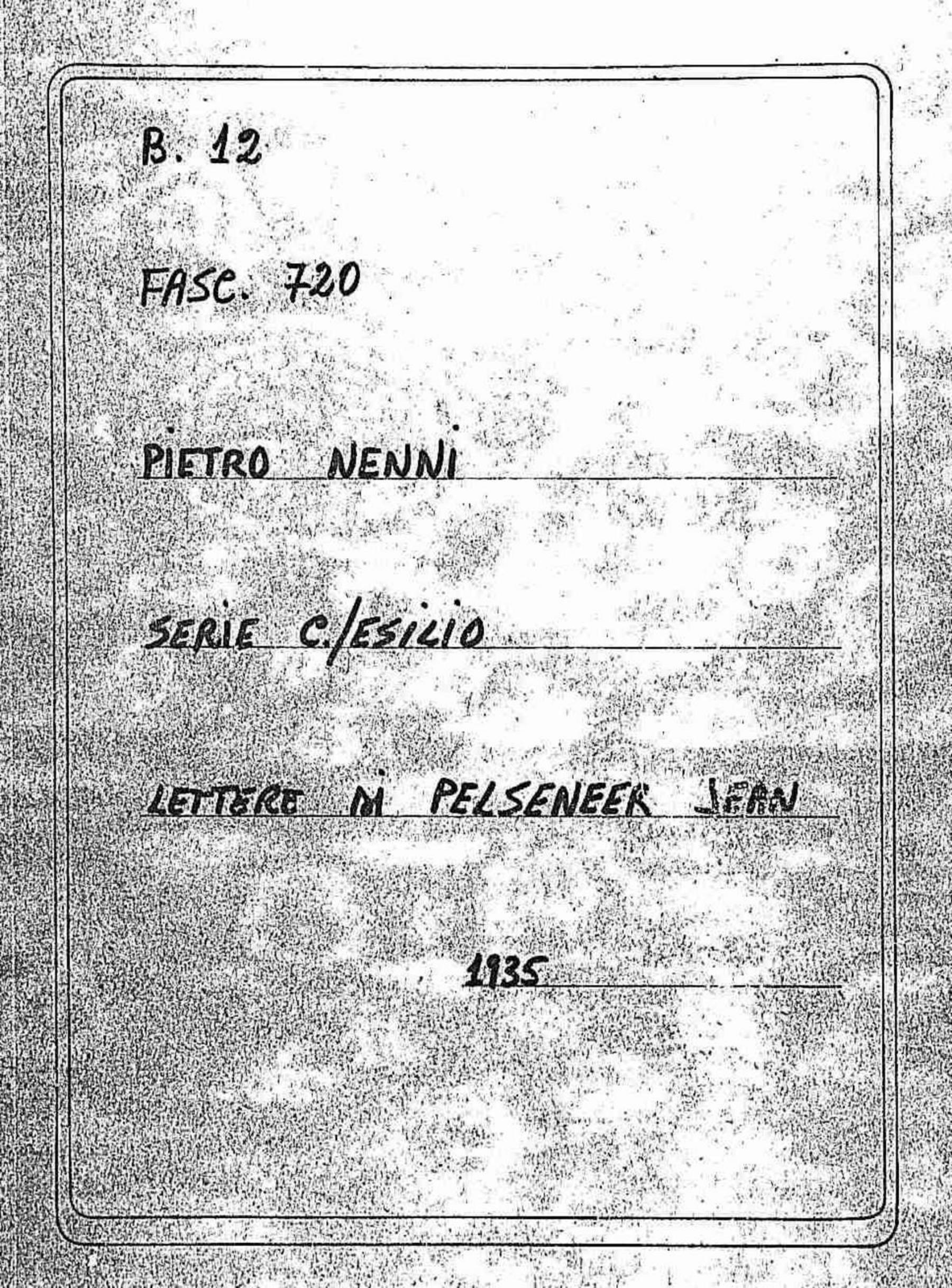 Pelseneer Jean, 1935 lug. 31