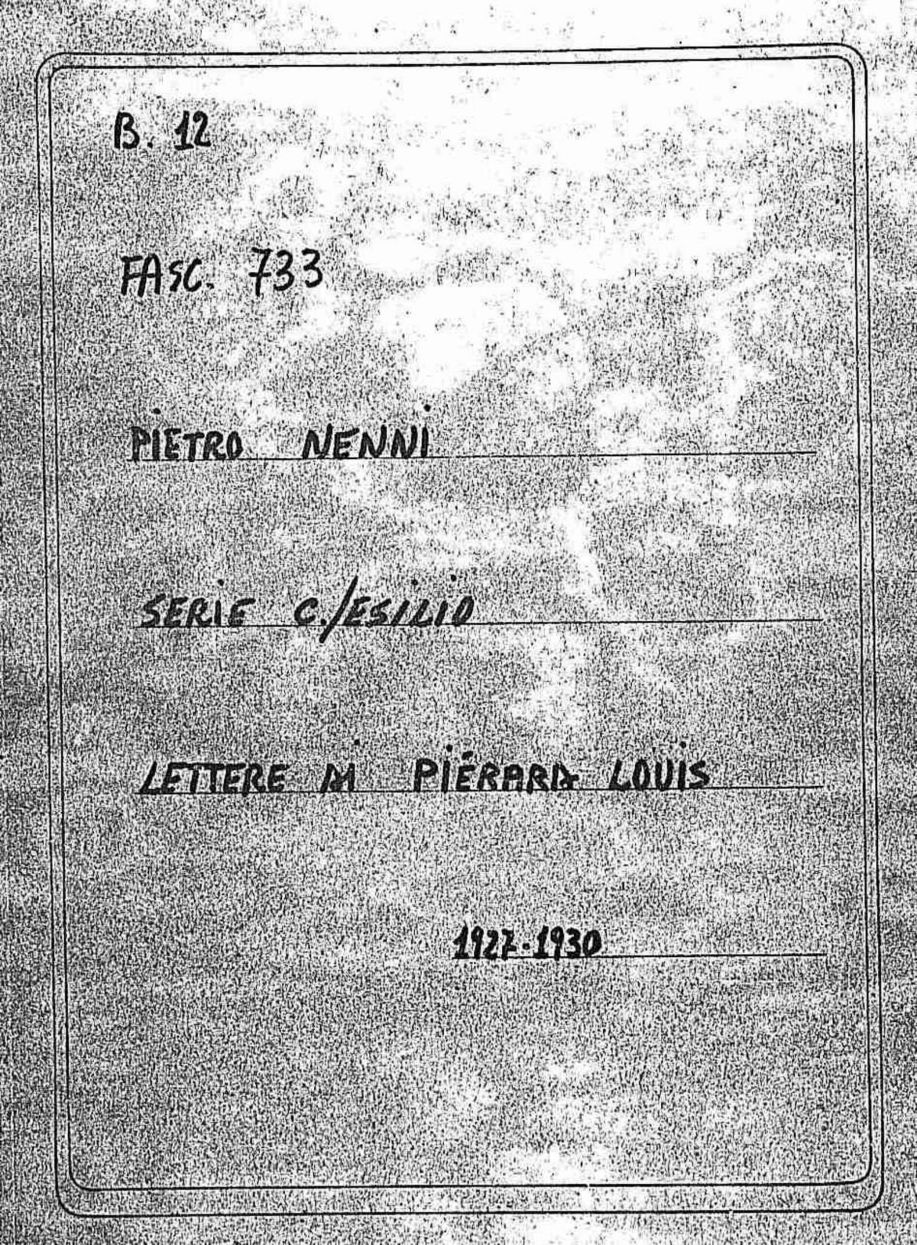 Piérard Louis, 1927 mar. 13 - 1930 lug. 19
