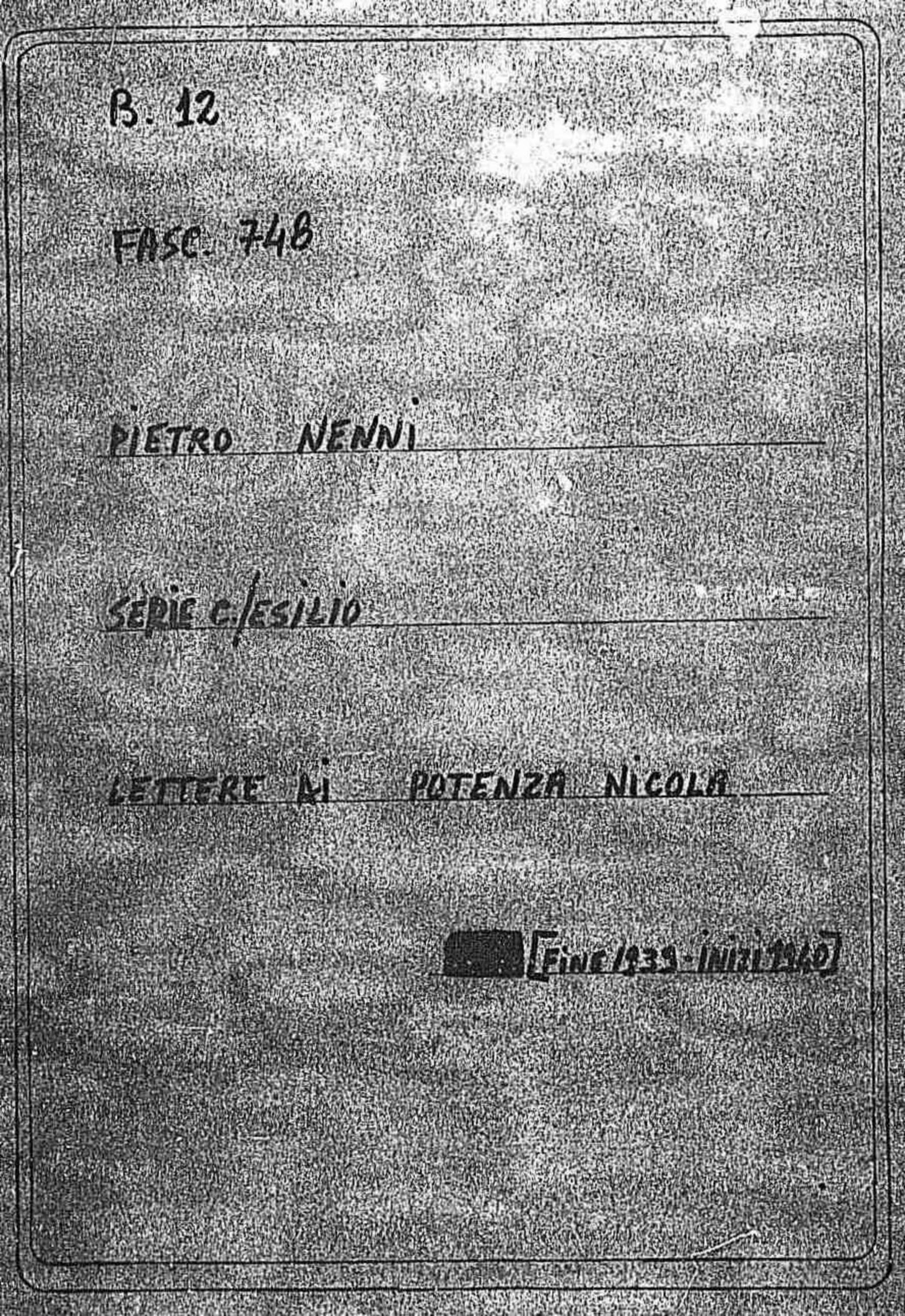 Potenza Nicola, s.d.