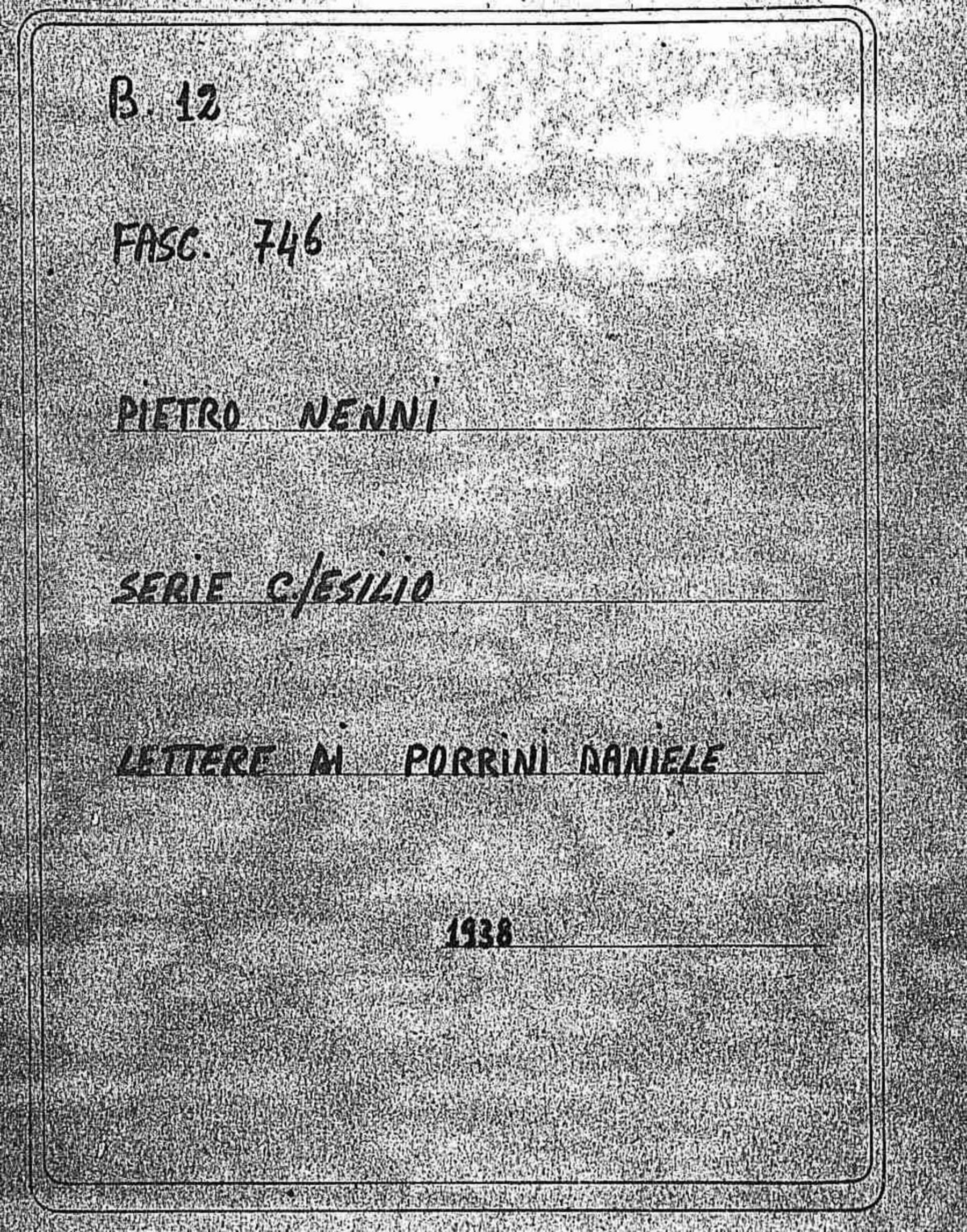 Porrini Daniele, 1938 lug. 8