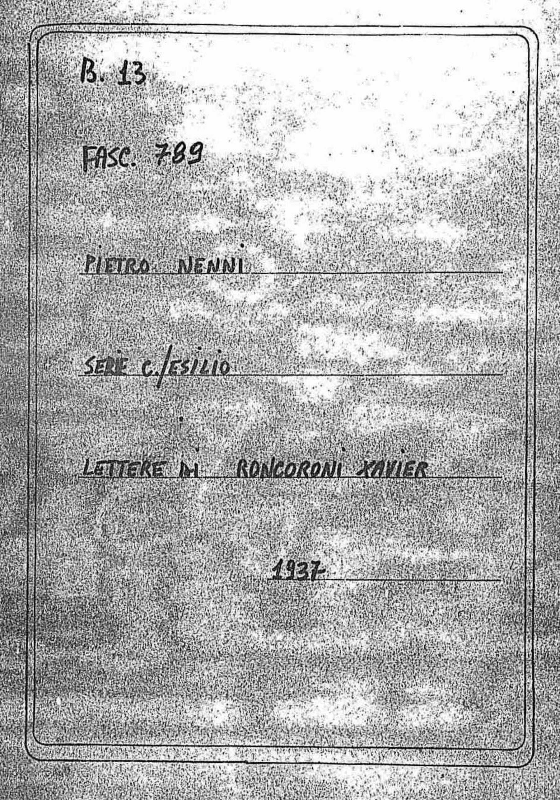 Roncoroni Xavier, 1937 apr. 17