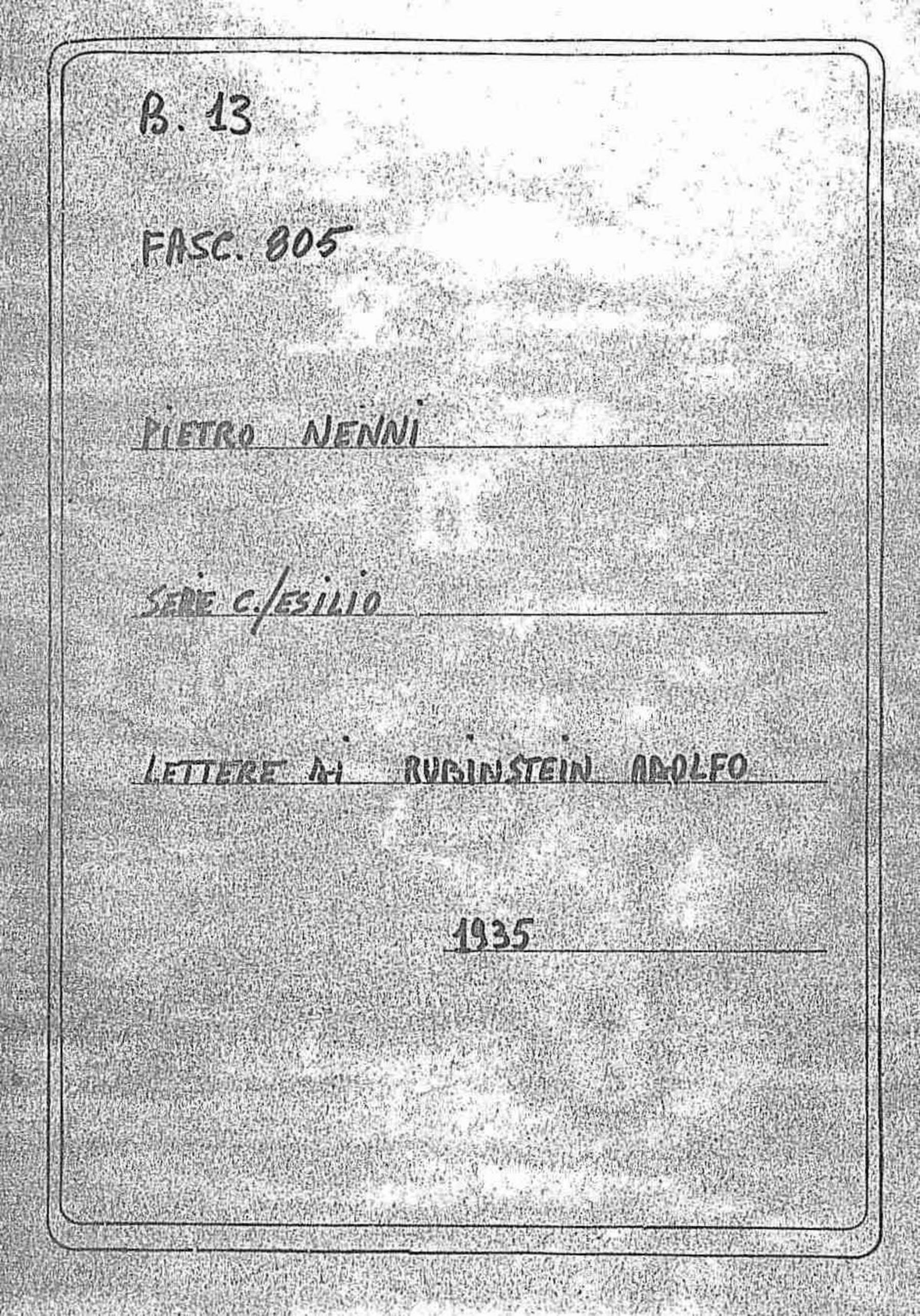 Rubinstein Adolfo, 1935 mar. 27