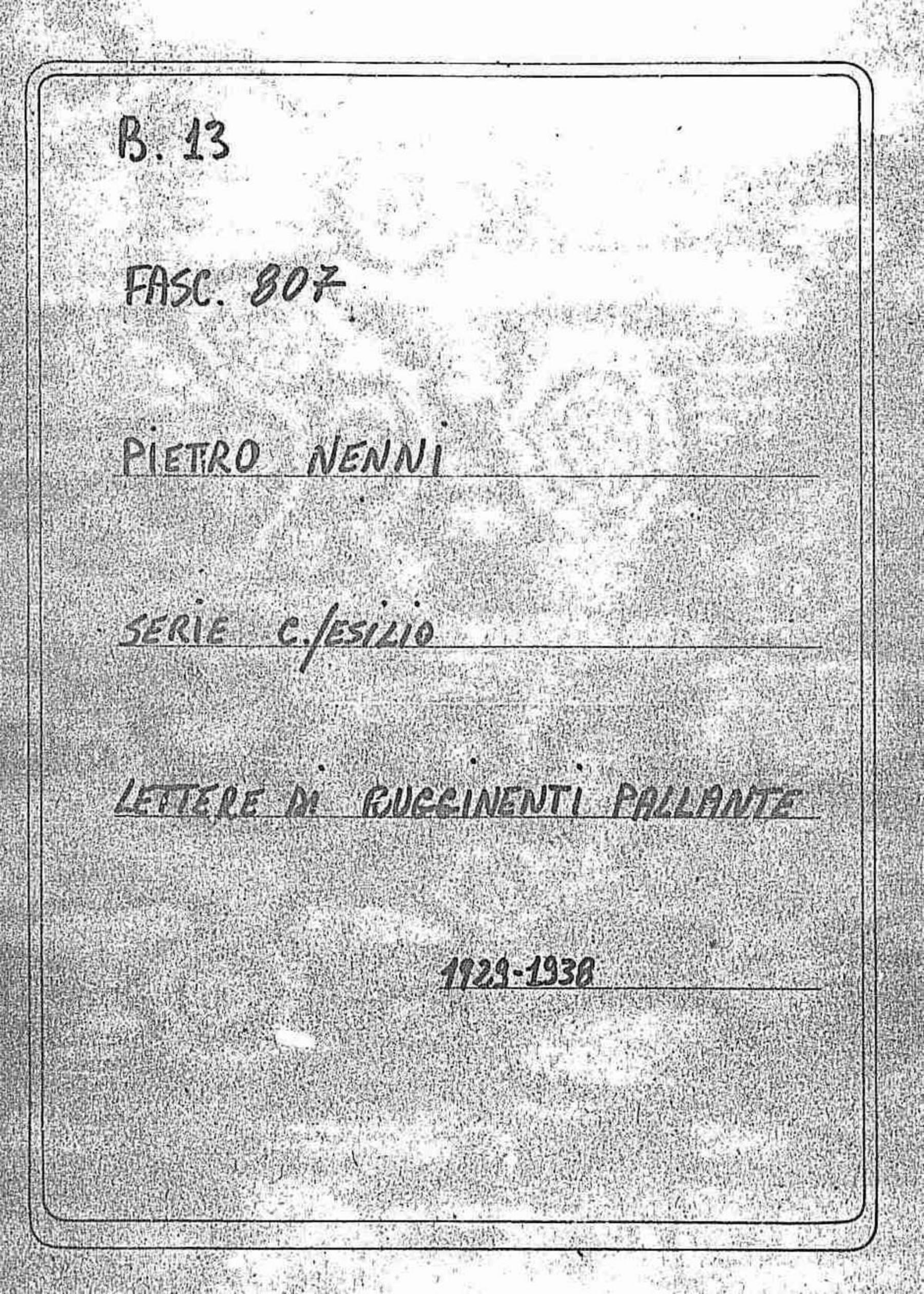 Rugginenti Pallante, 1929 apr. 10 - 1938 apr. 20