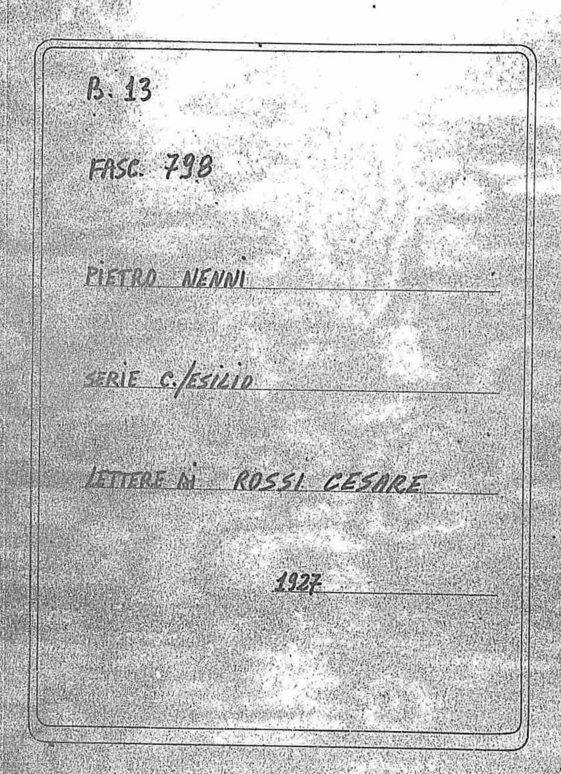 Rossi Cesare, 1927 mag. 15