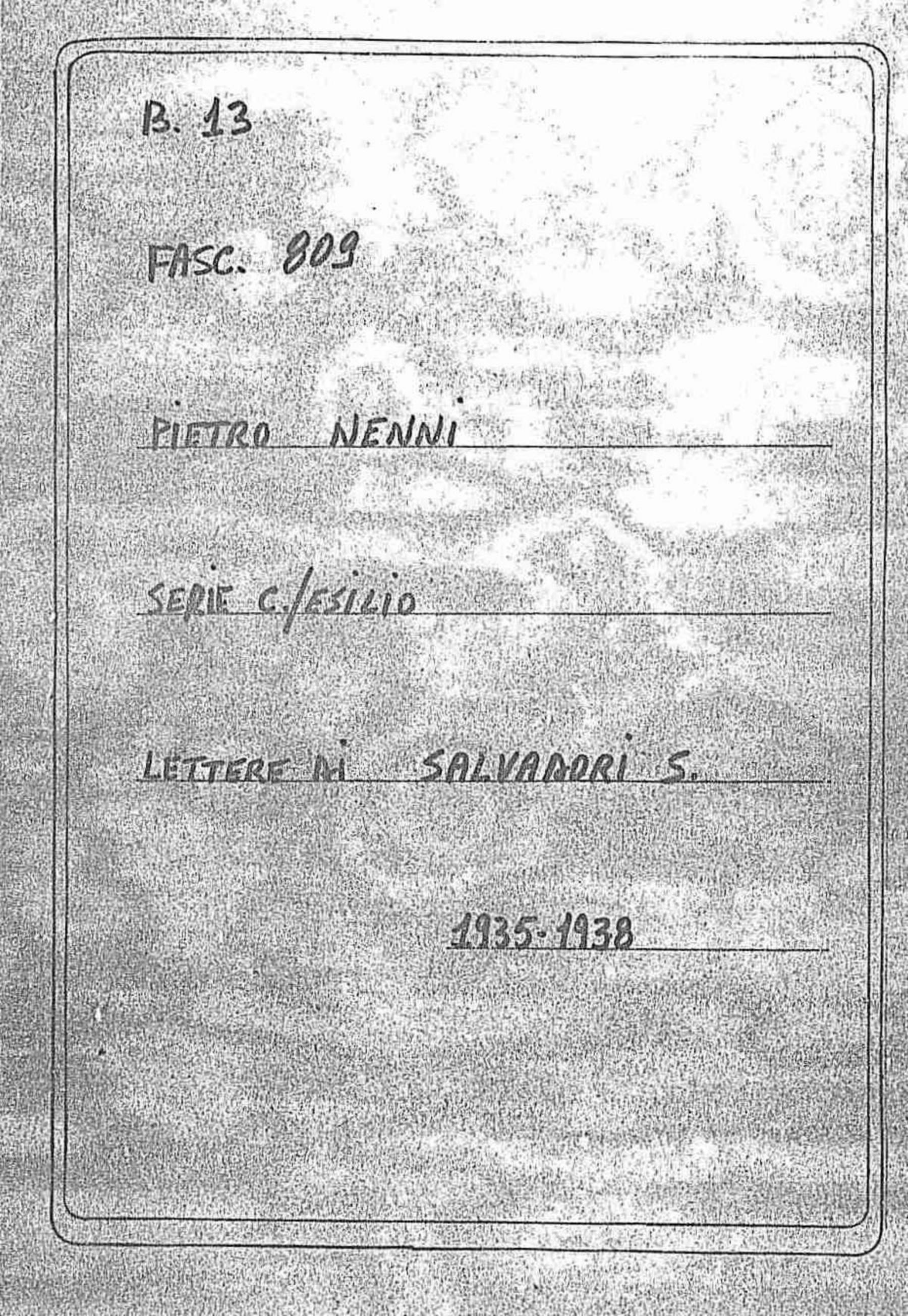 Salvadori S., 1935 dic. 16 - 1938 mar. 2