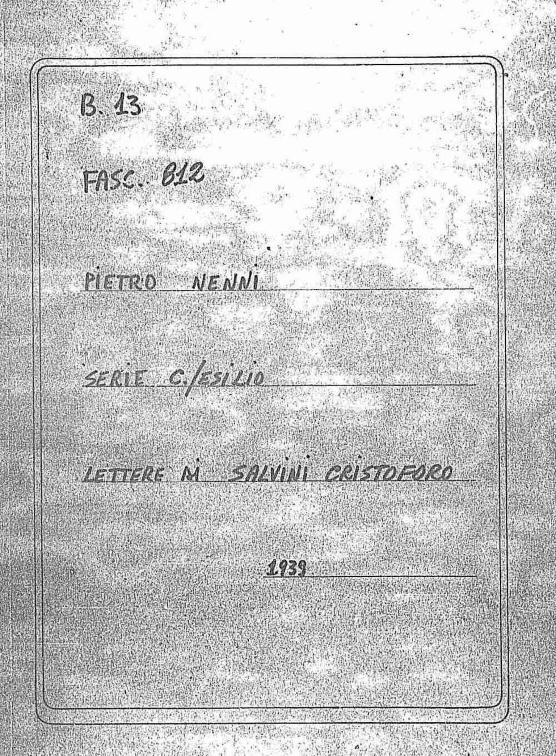 Salvini Cristoforo, 1939 mar. 17