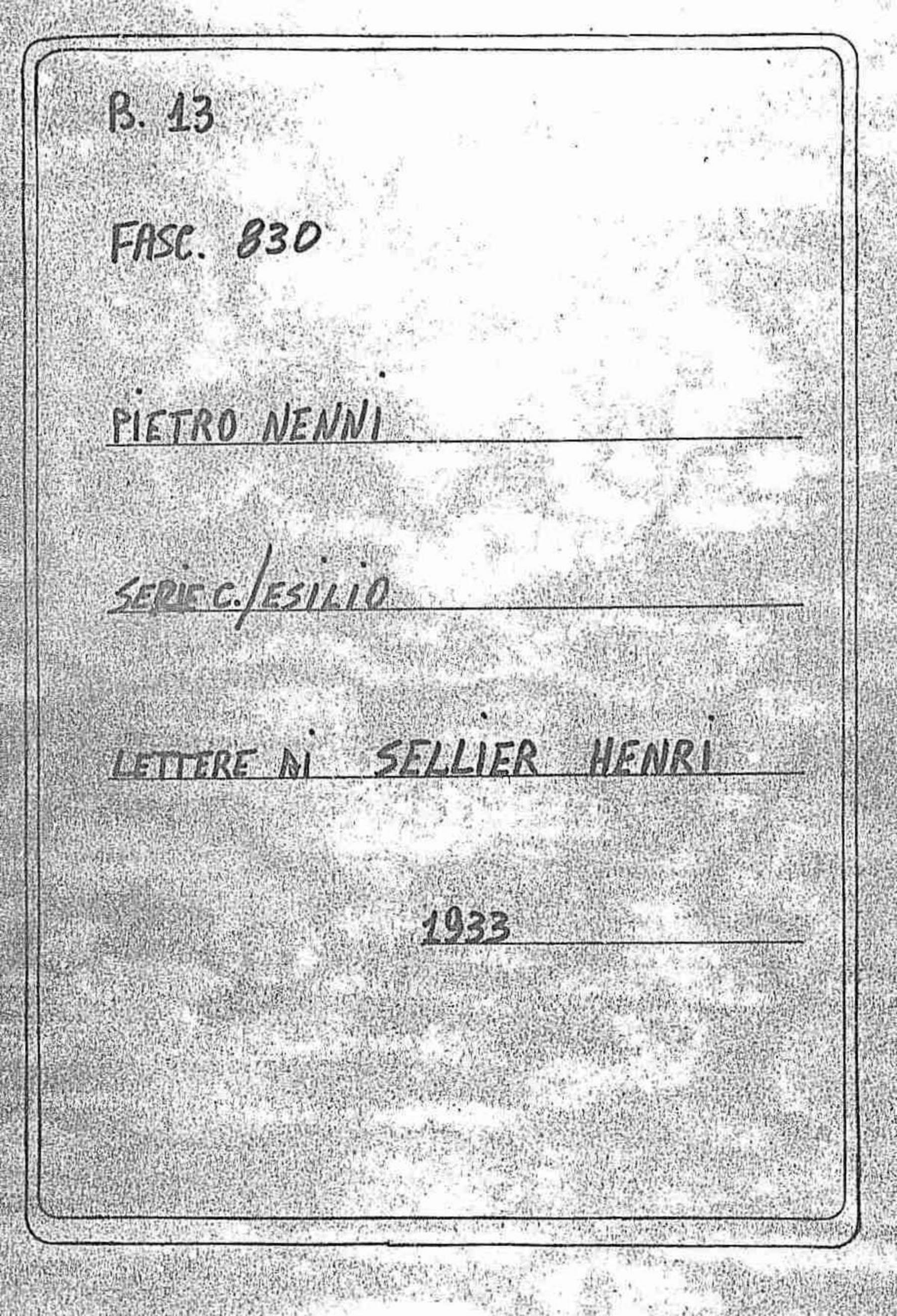 Sellier Henri, 1933 lug. 26