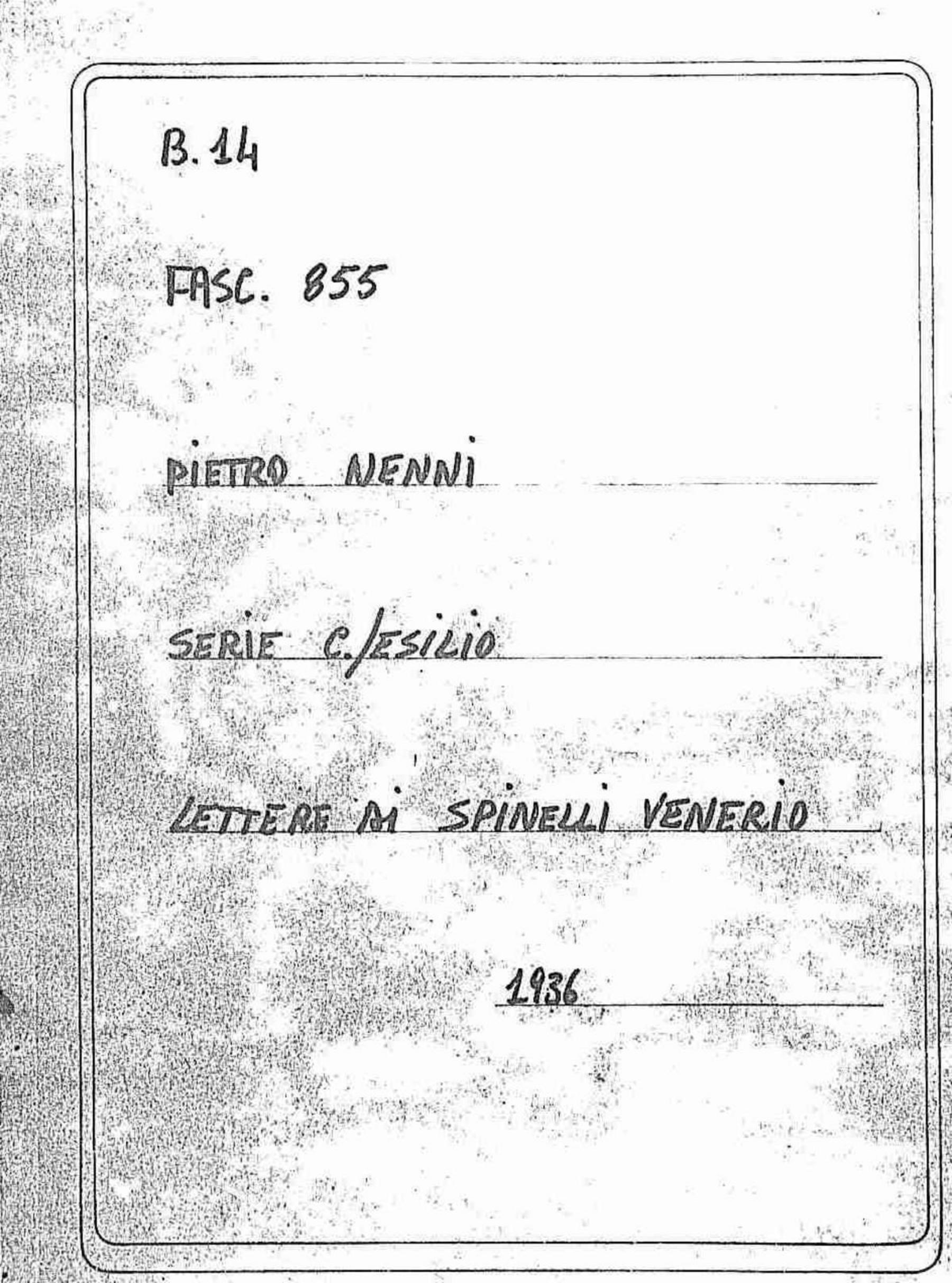 Spinelli Venerio, 1936 set. 22