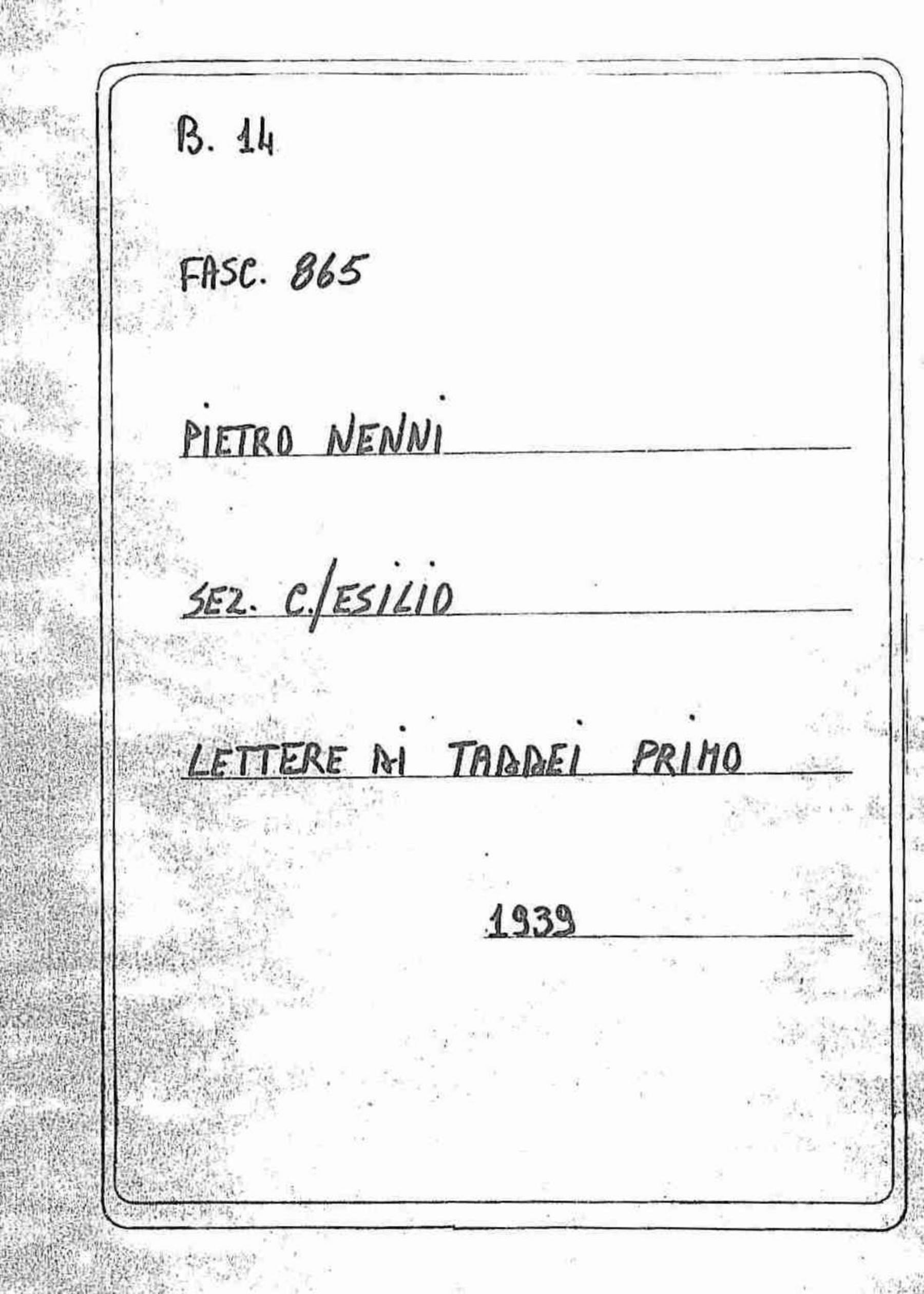 Taddei Primo, 1939 mag. 2