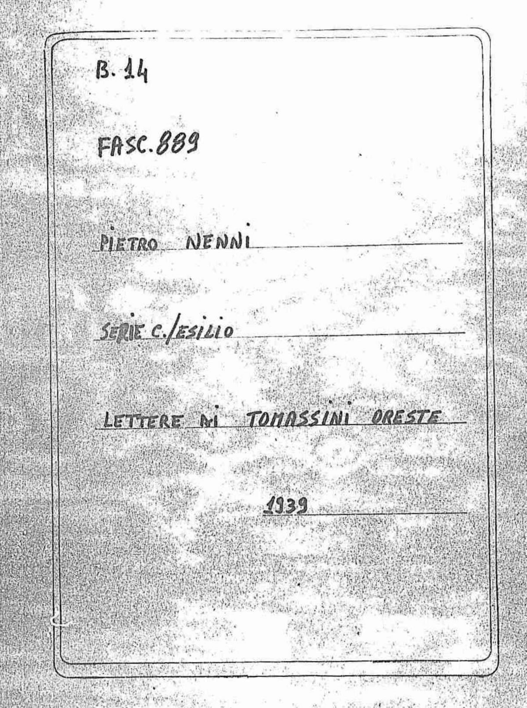 Tomassini Oreste, 1939 apr. 23