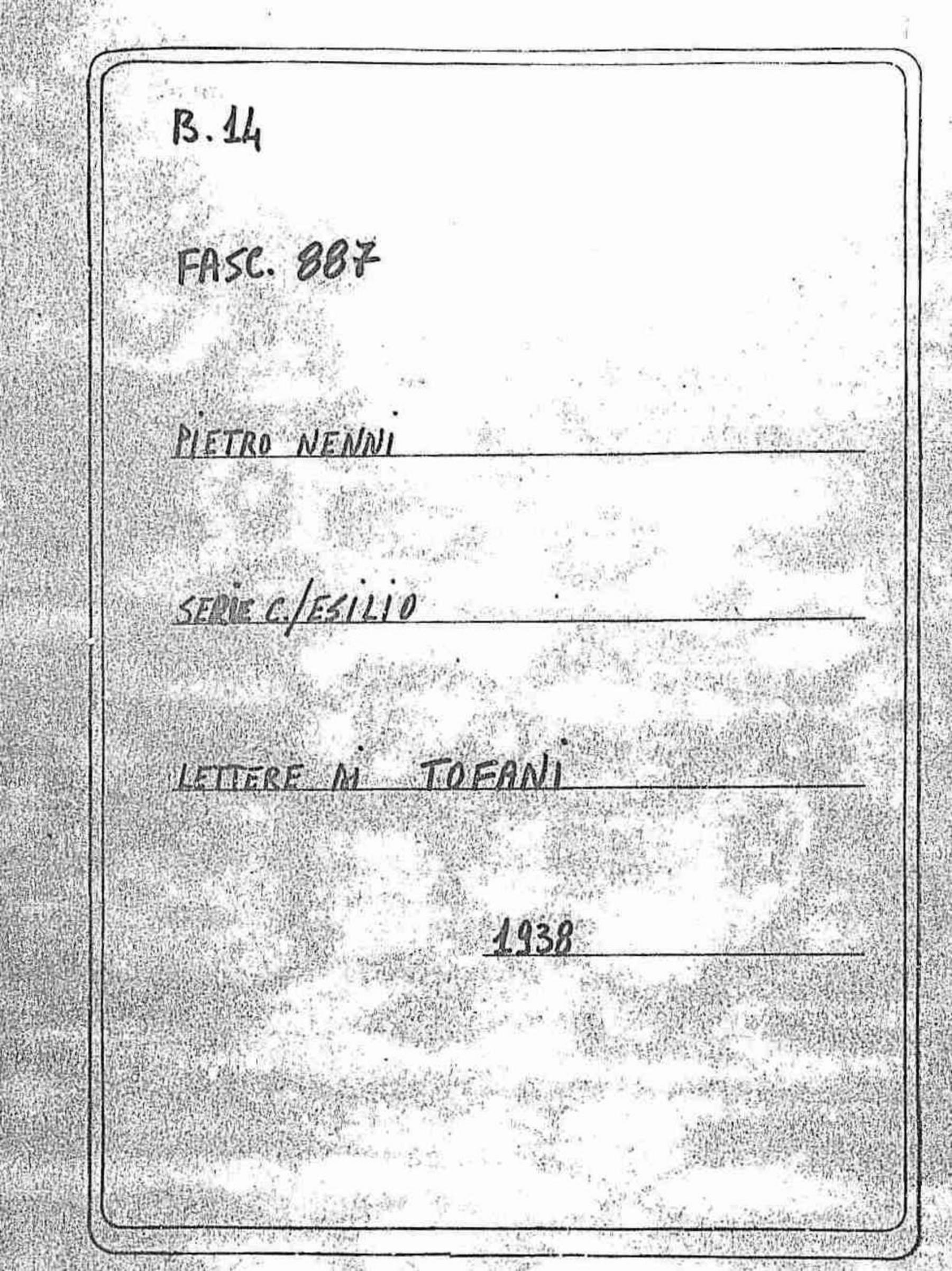 Tofani, 1938 dic. 12