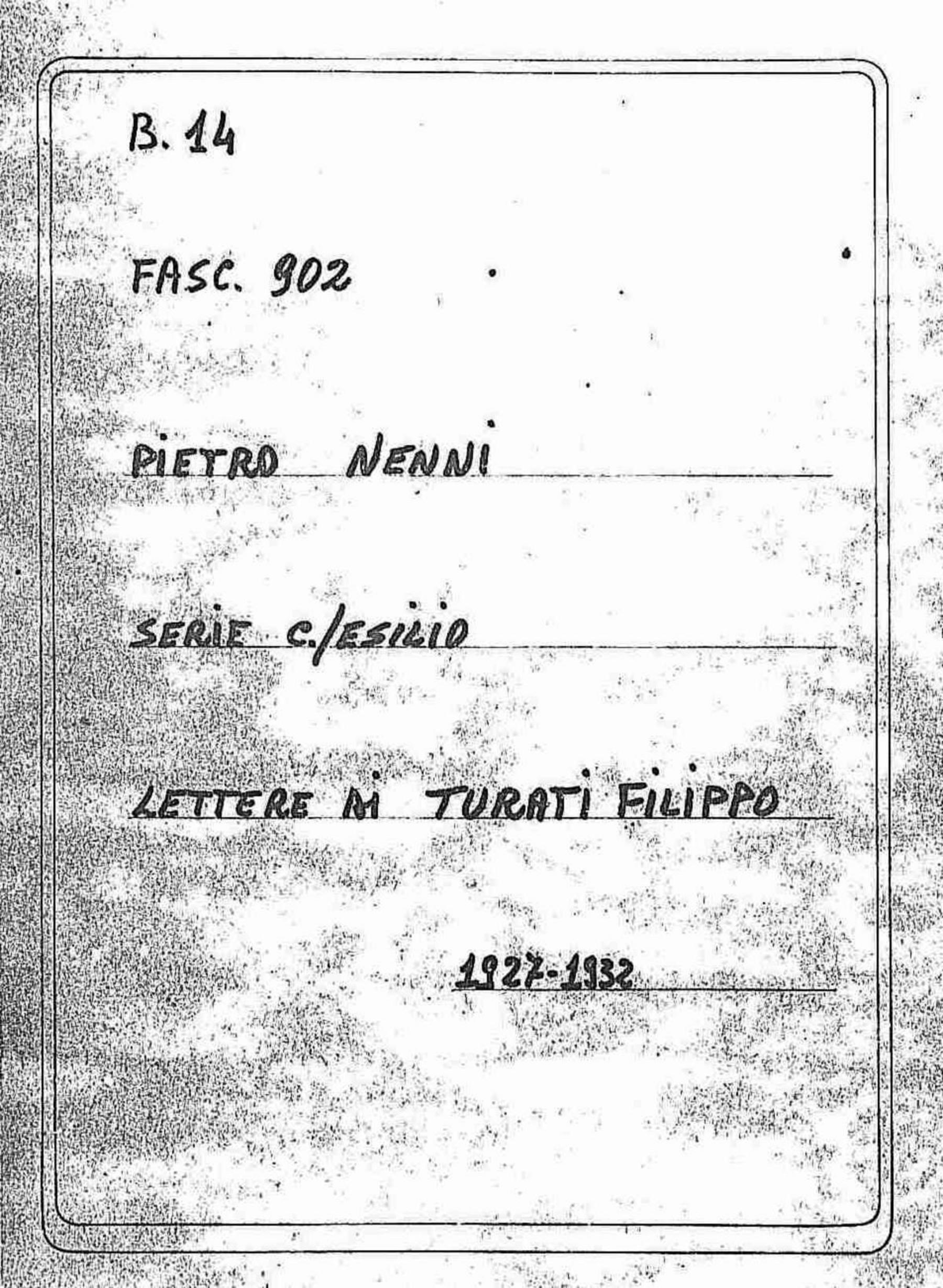 Turati Filippo, 1927 feb. 4 - 1932 feb. 9