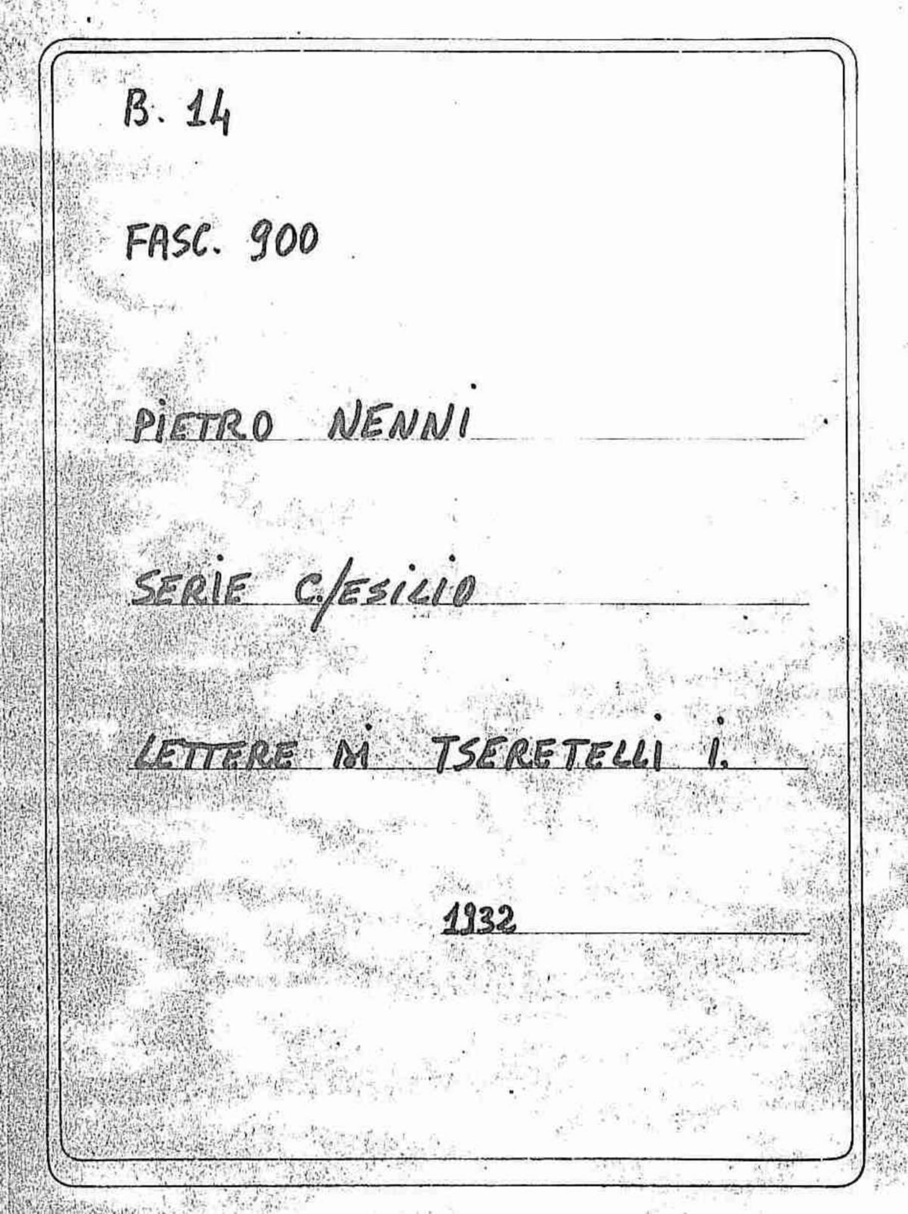 Tseretelli Irakli, 1932 nov. 2