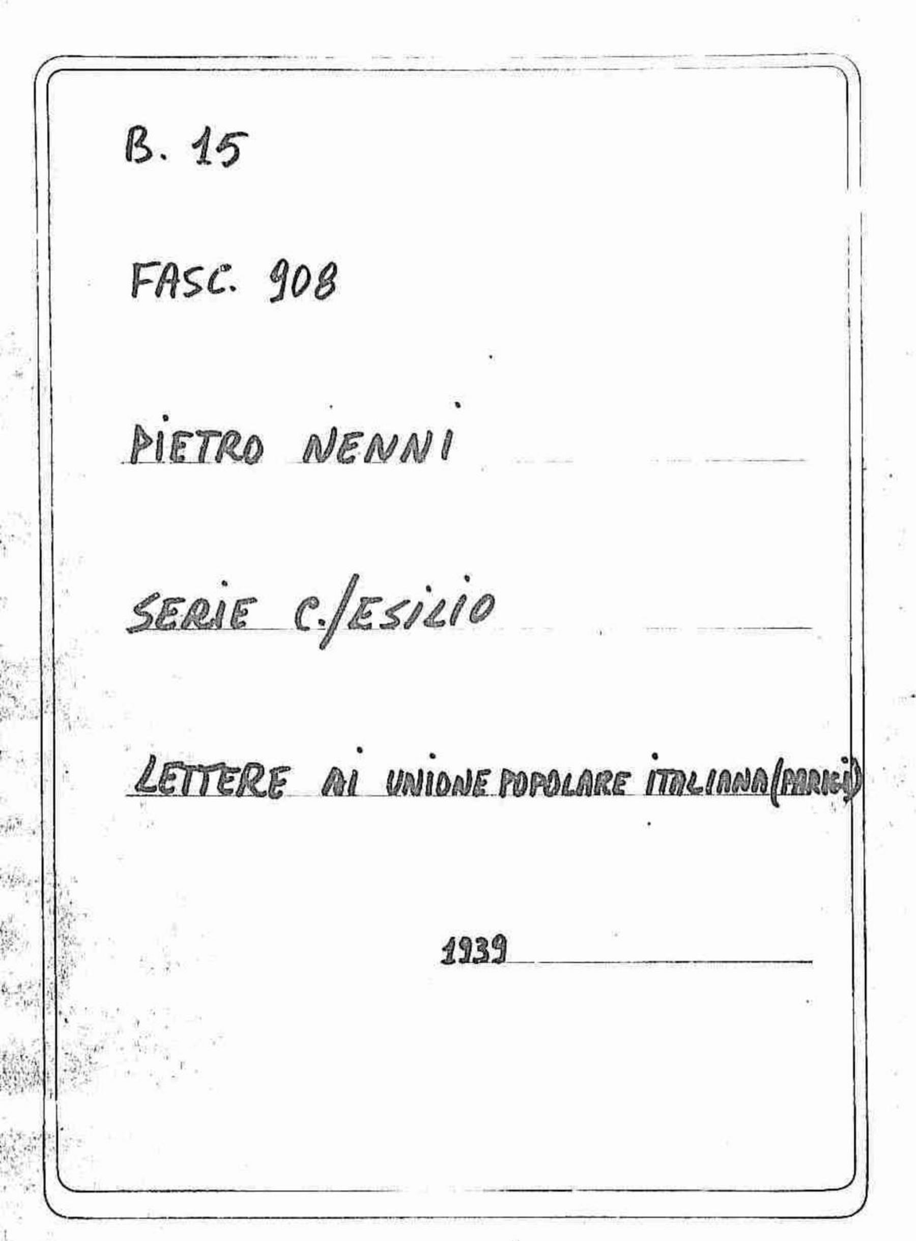 Unione popolare italiana - Parigi, 1939 apr. 22