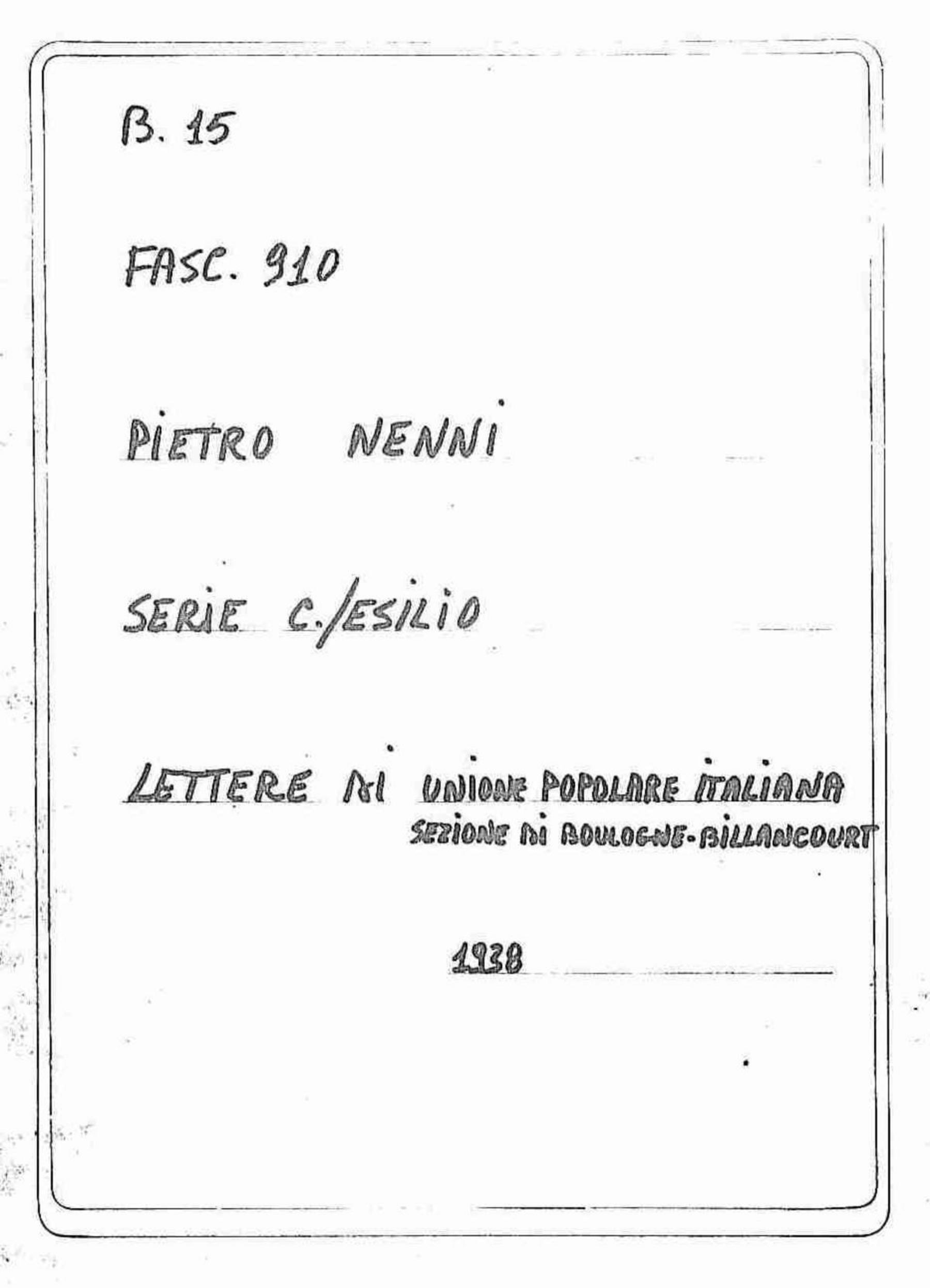 Unione popolare italiana - Sezione di Boulogne-Billancourt, 1938 lug. 1