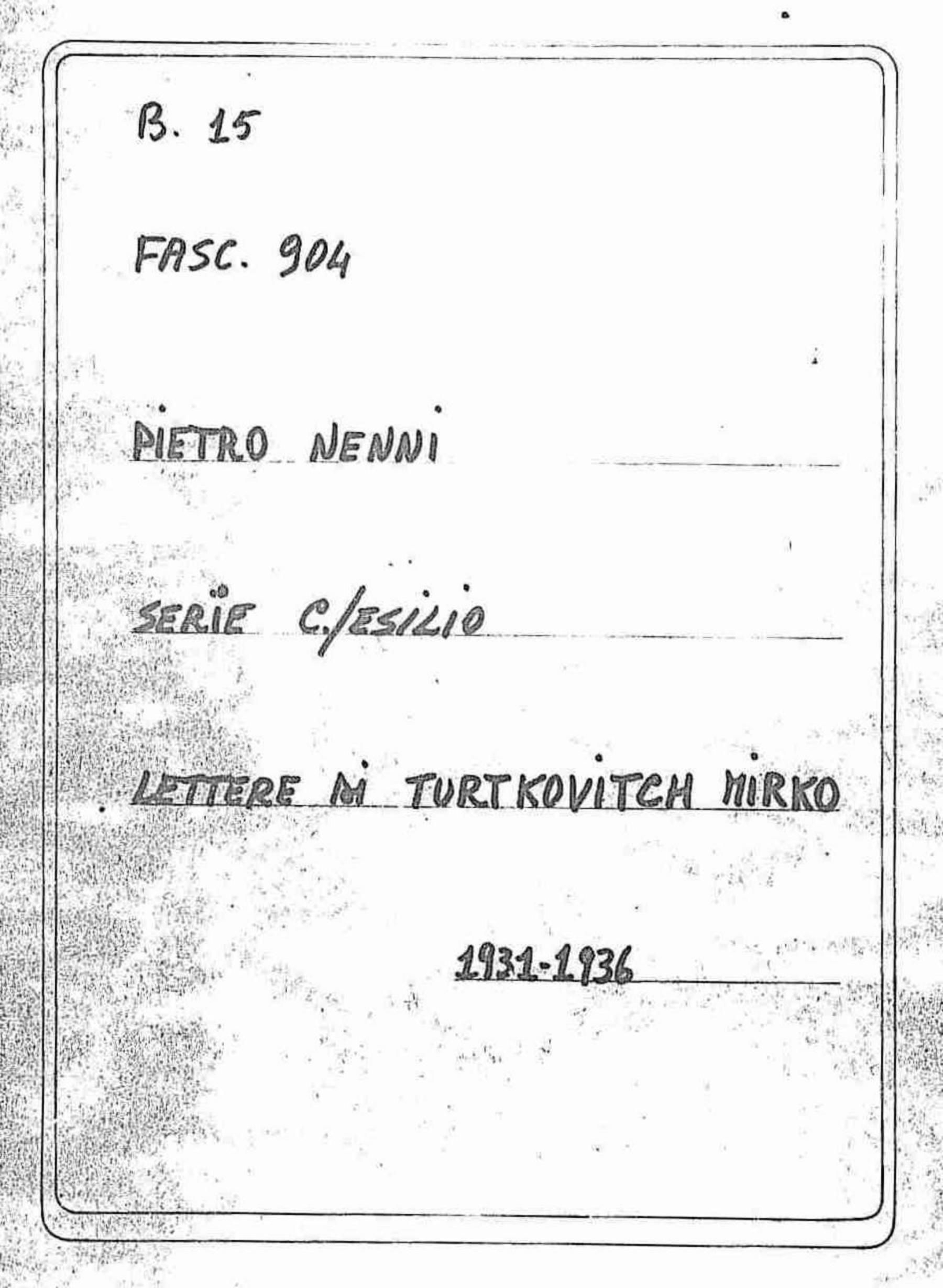 Turtkovitch Mirko, 1931 mar. 15 - 1936 ott. 5