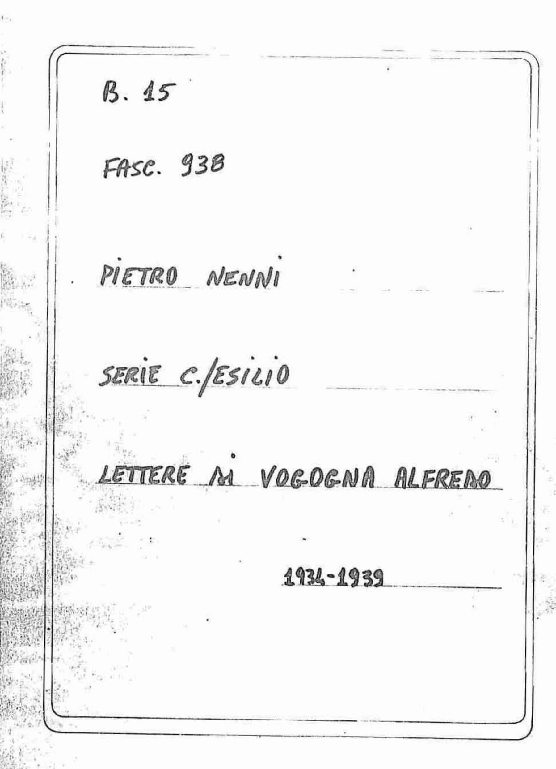Vogogna Alfredo, 1934 mar. 25 - 1939 set. 13