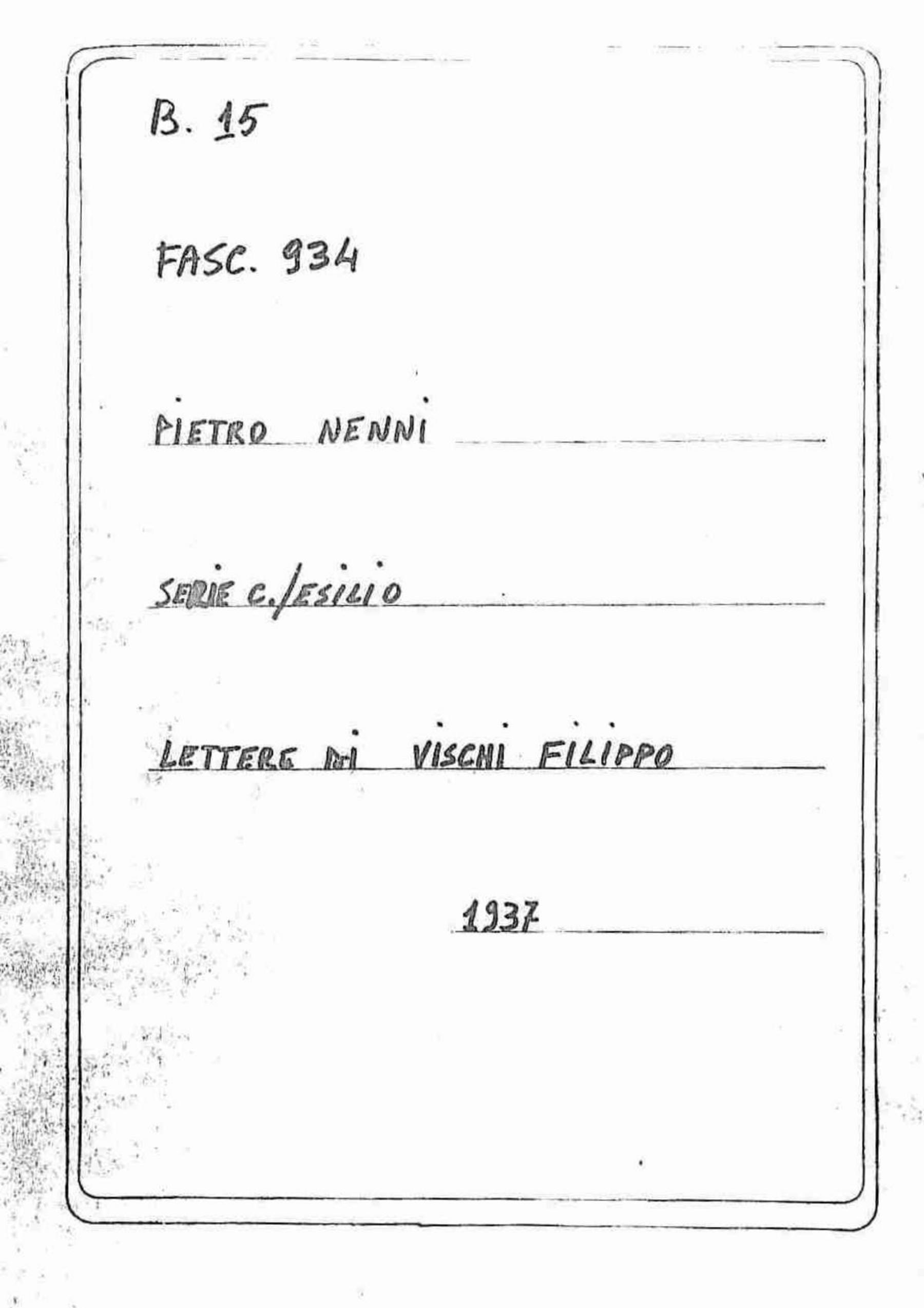 Vischi Filippo, 1937 set. 25