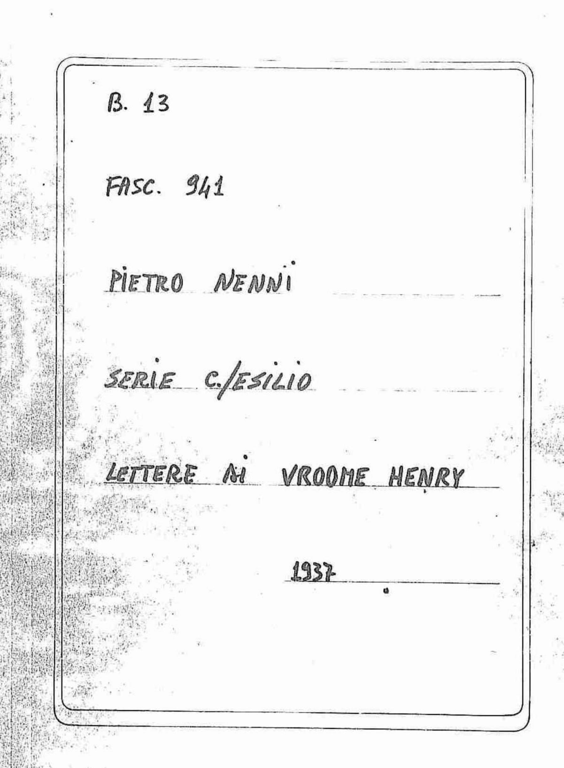 Vroome Henry, 1937 gen. 6