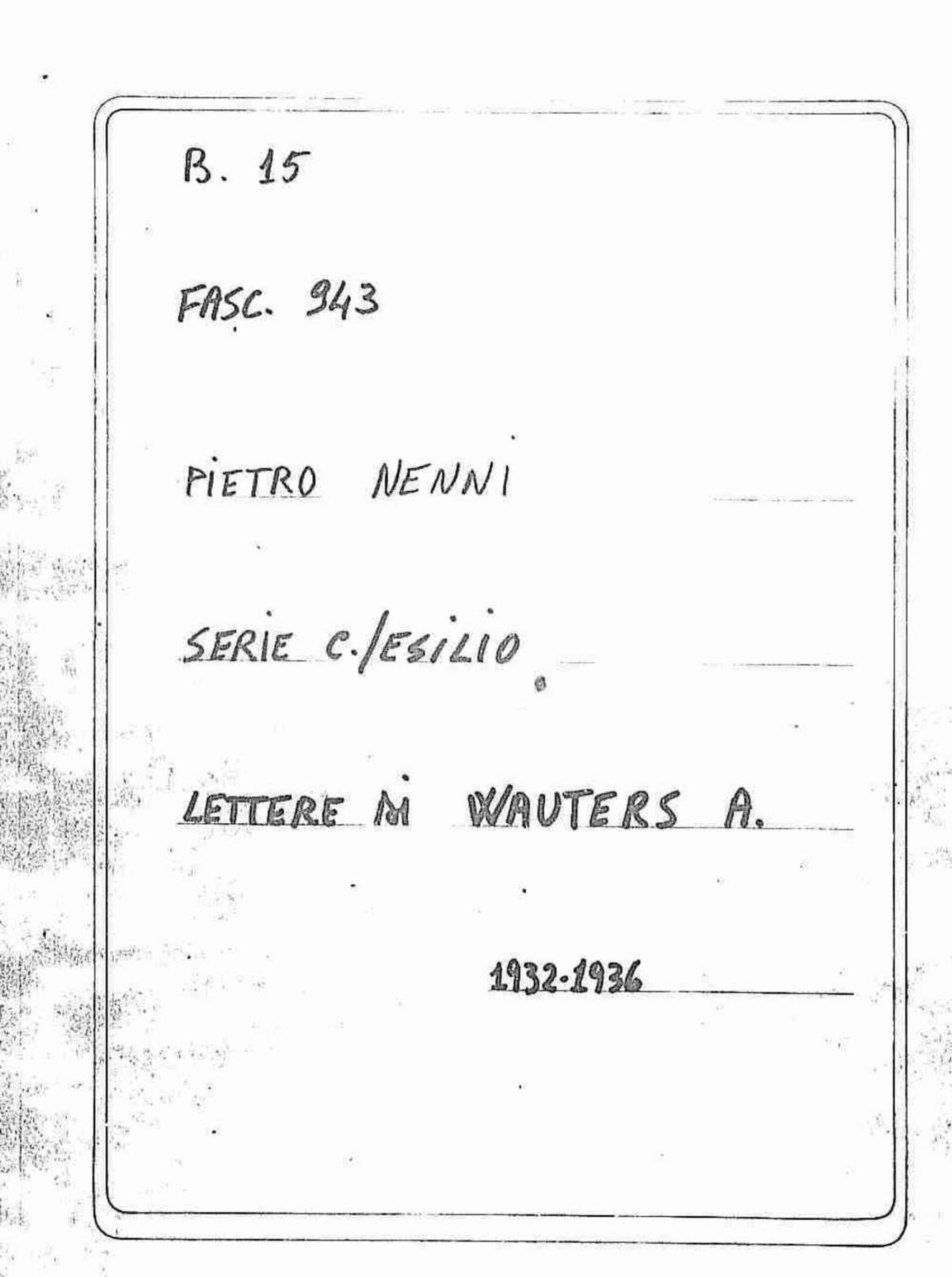 Wauters Arthur, 1932 dic. 16 - 1936 gen. 9