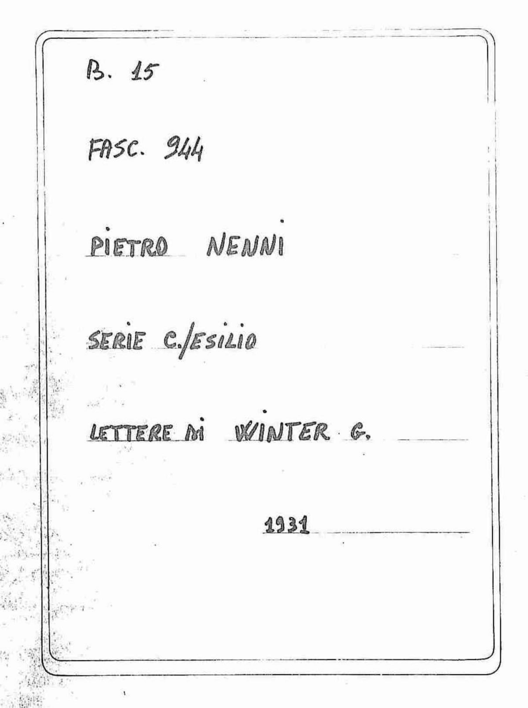 Winter G., 1931 feb. 13