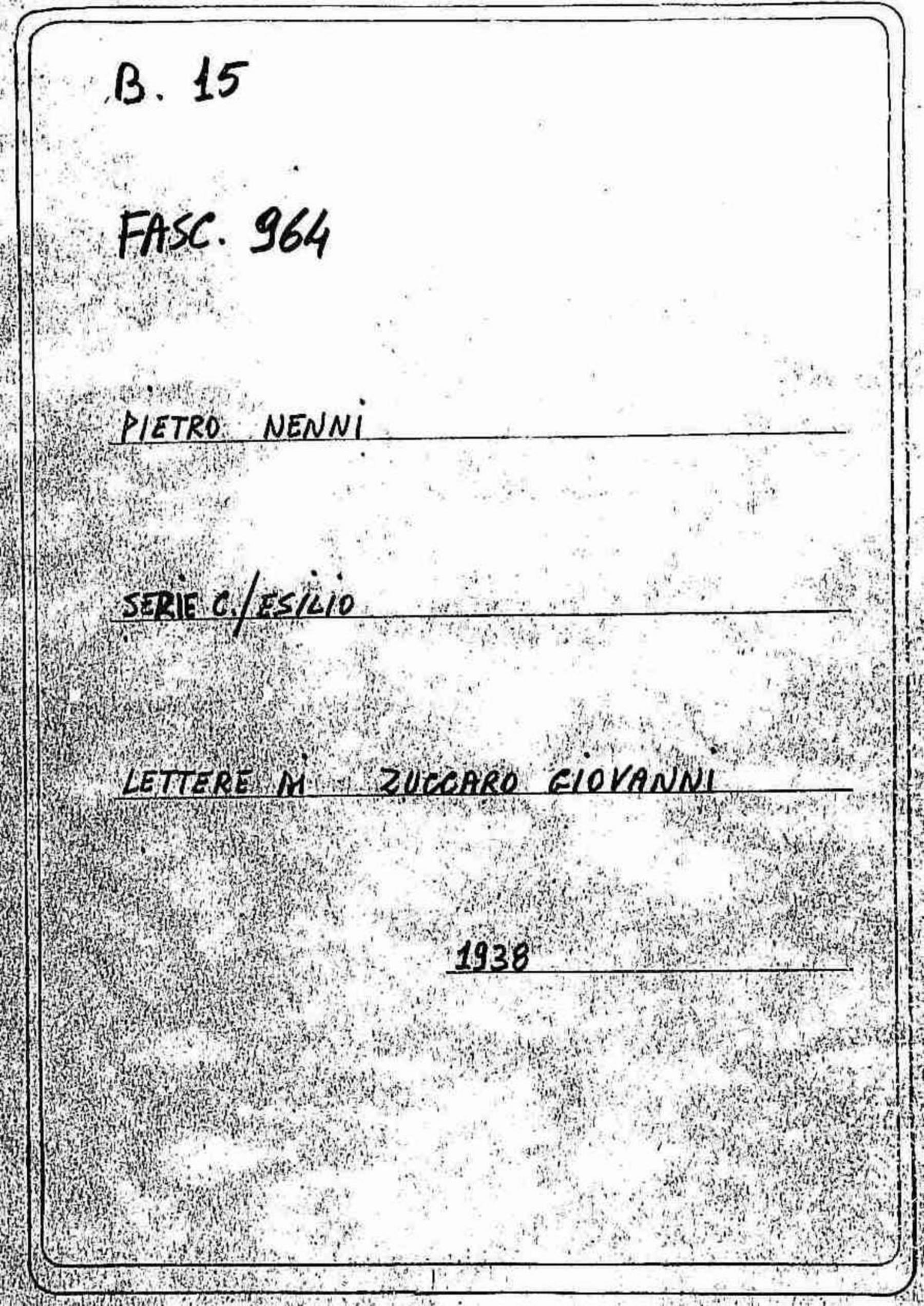 Zuccaro Giovanni, 1938 set. 11 - 30