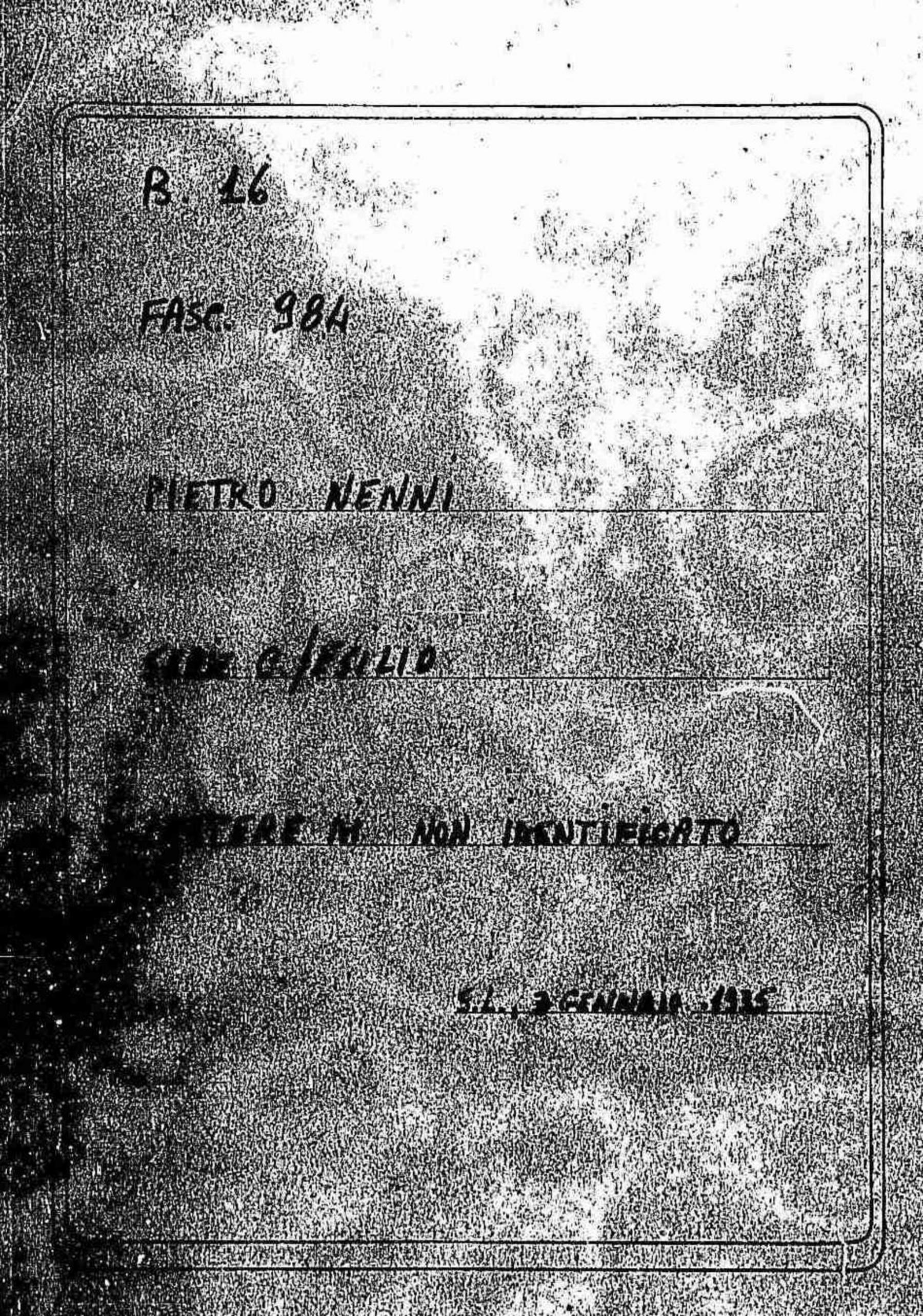 s.l., 3 gennaio 1935, 1935 gen. 3