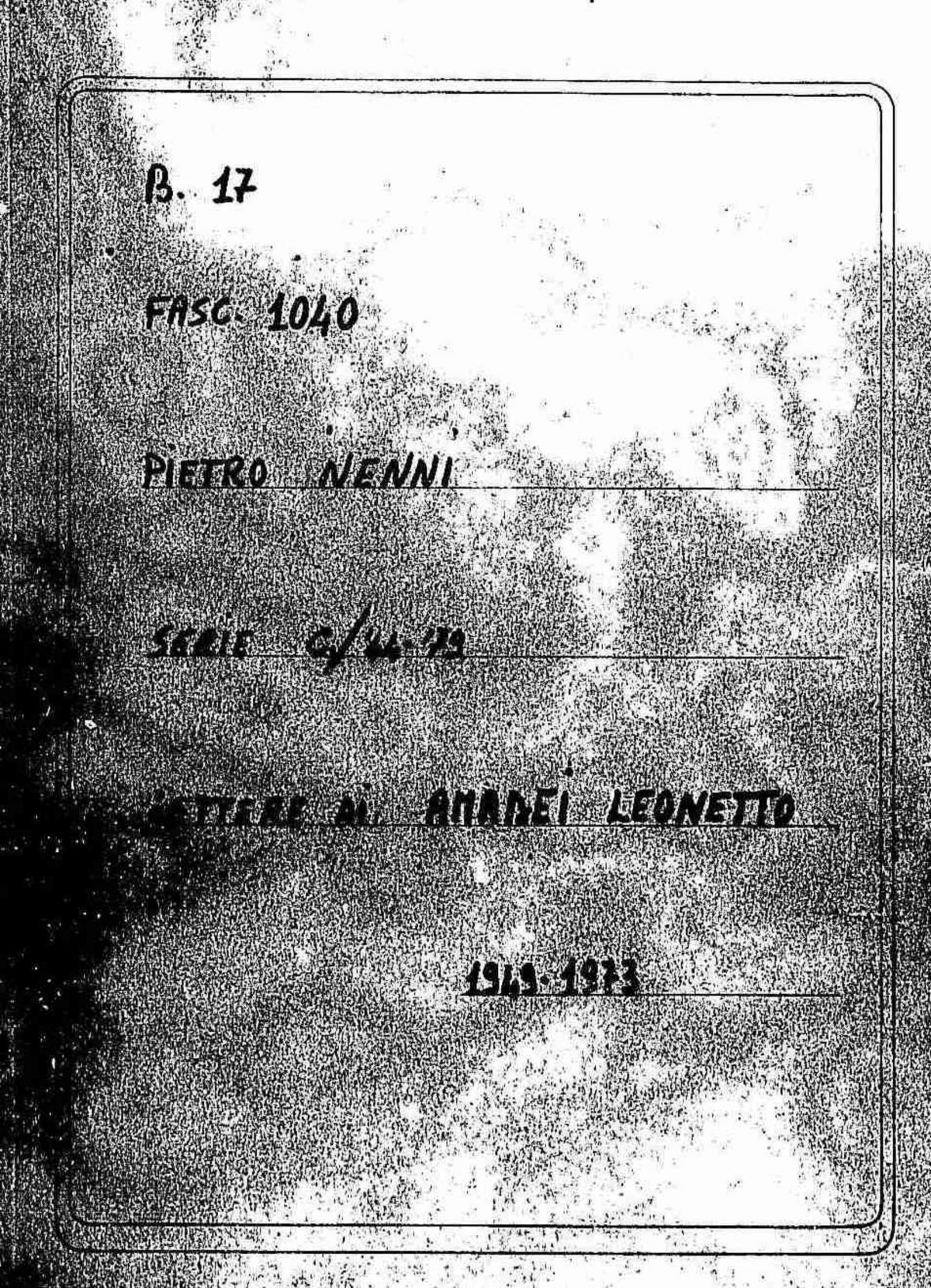 Amadei Leonetto, 1949 dic. 7 - 1973 dic.