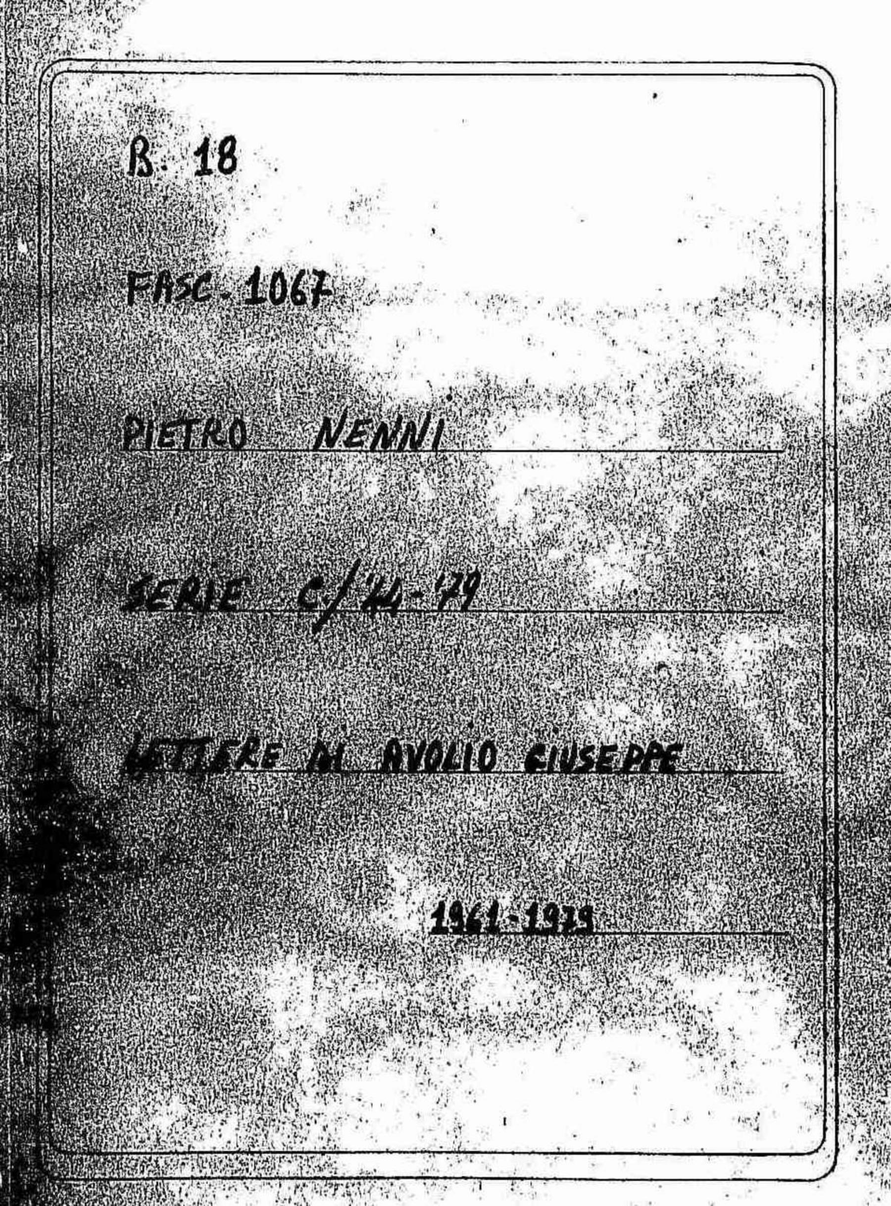 Avolio Giuseppe, 1961 - 1979 feb. 1