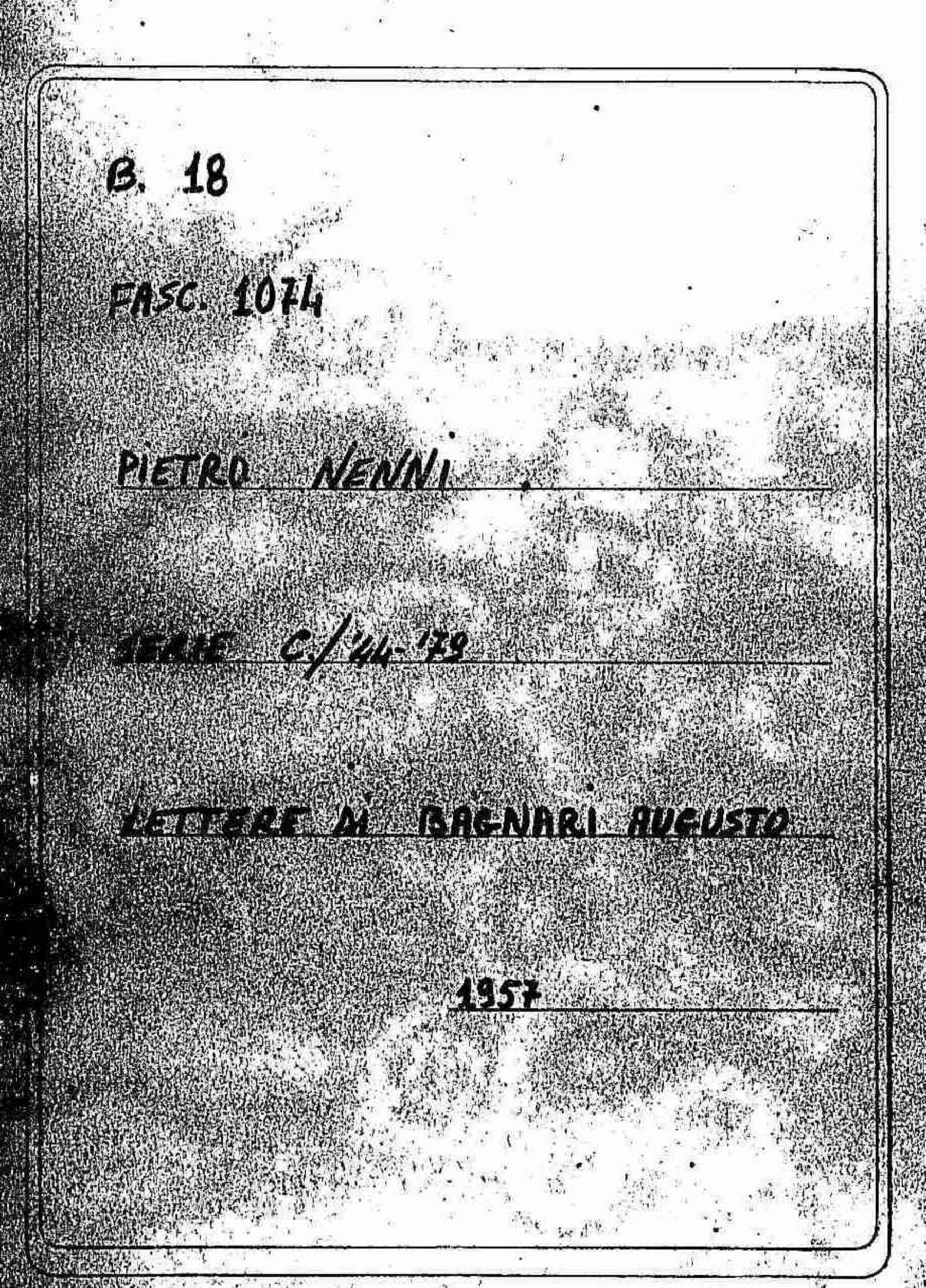 Bagnari Augusto, 1957 mar. 12