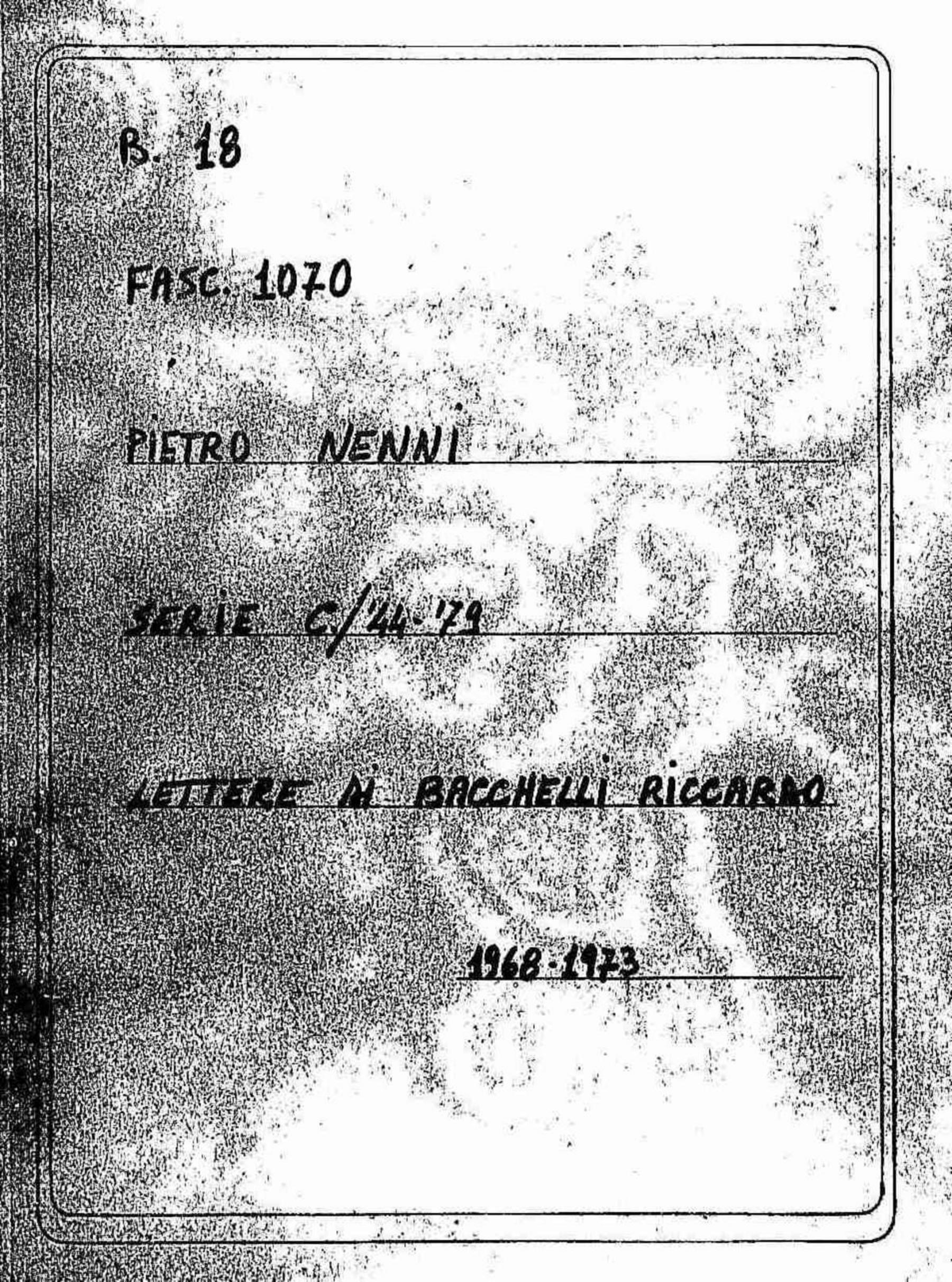 Bacchelli Riccardo, 1968 feb. 18