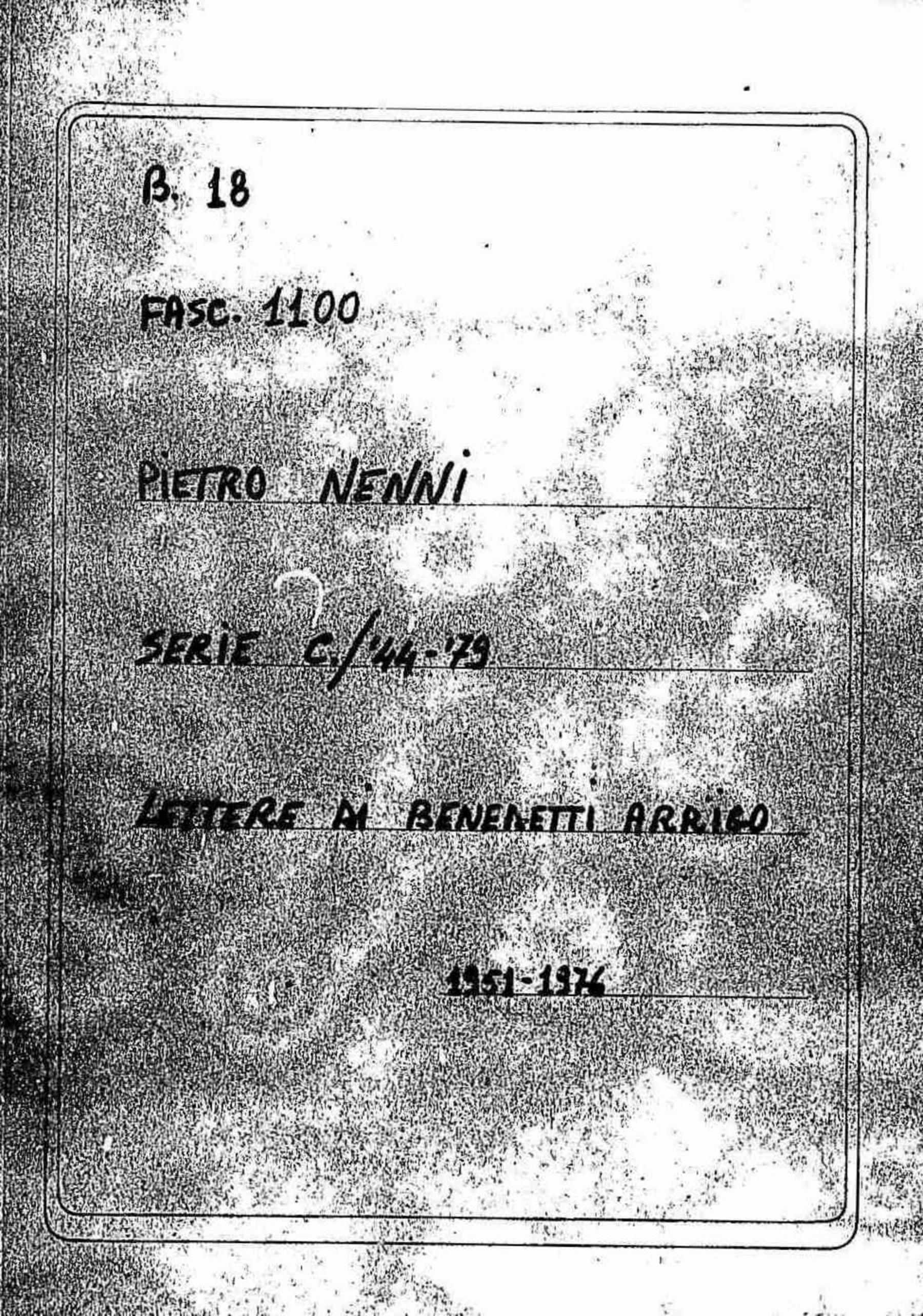 Benedetti Arrigo, 1951 set. 28 - 1976 ott. 26