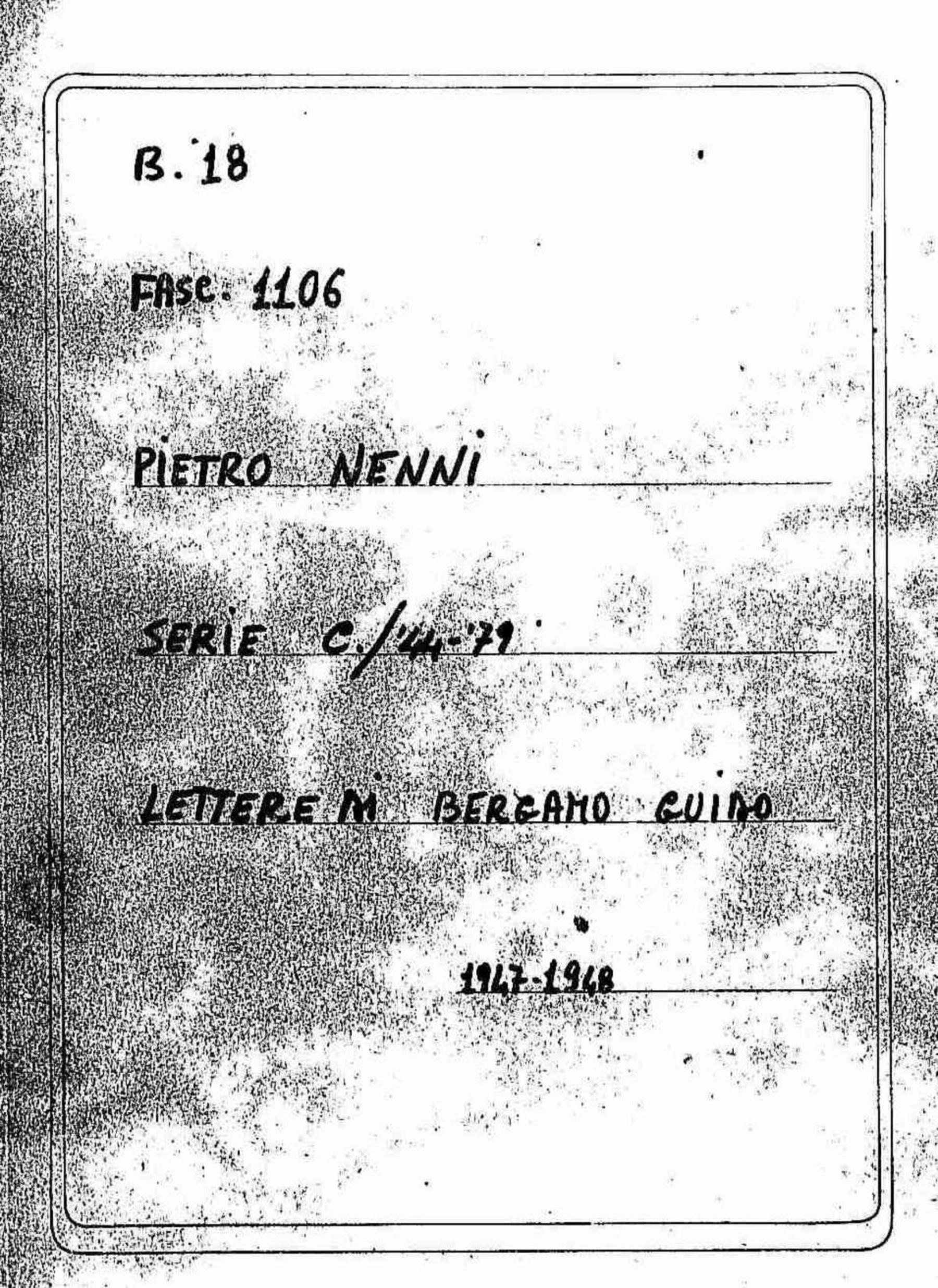 Bergamo Guido, 1947 mag. 18 - 1948 dic. 2