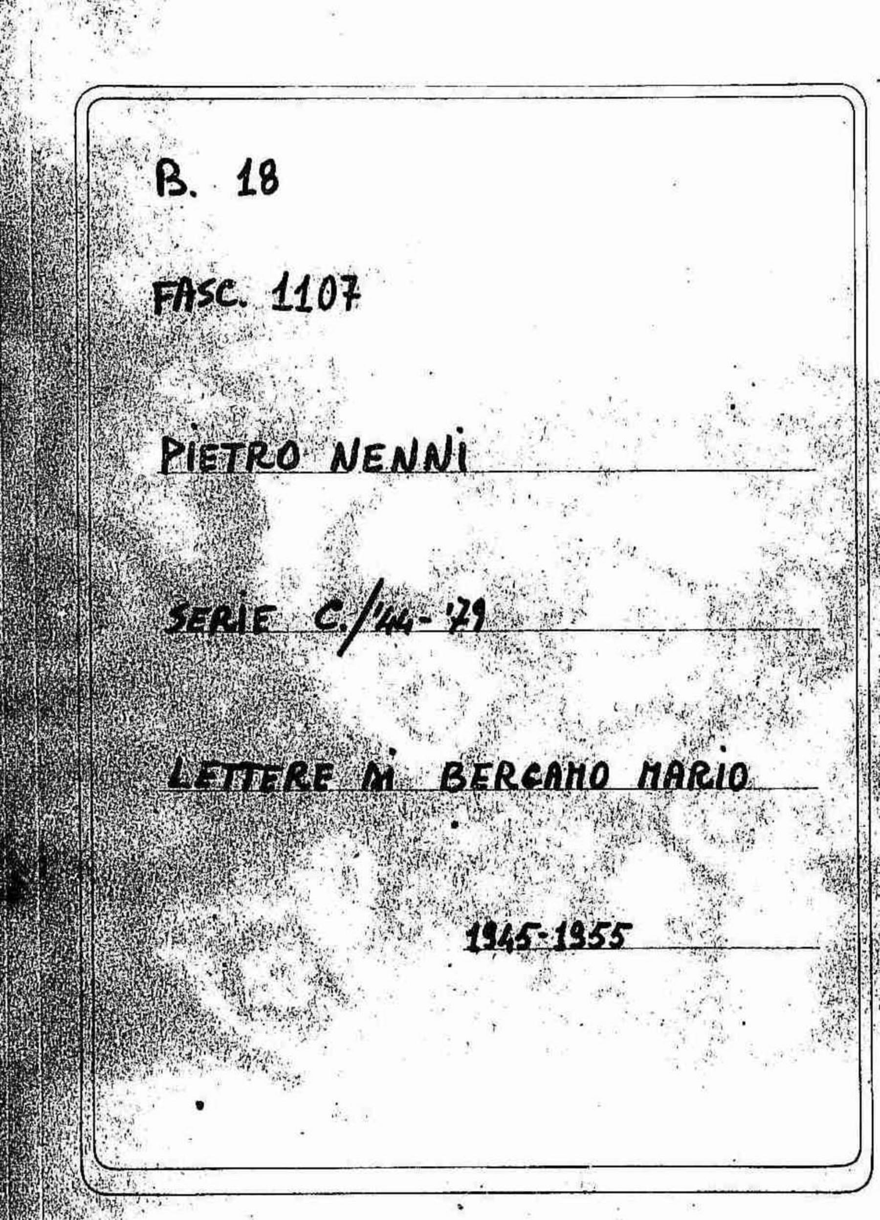 Bergamo Mario, 1945 feb. 16 - 1955 feb. 21