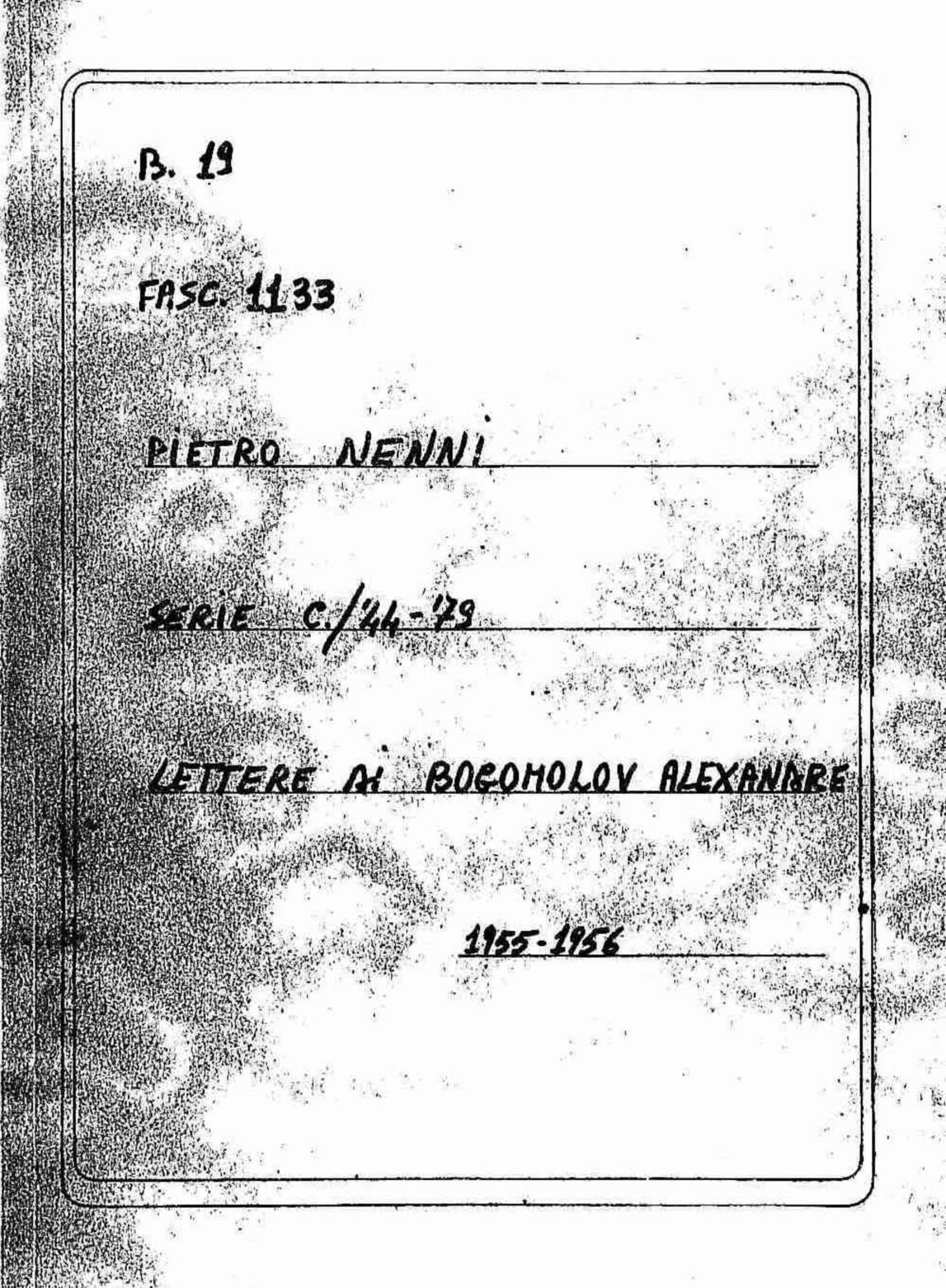 Bogomolov Alexandre, 1955 set. 5 - 1956 feb. 9