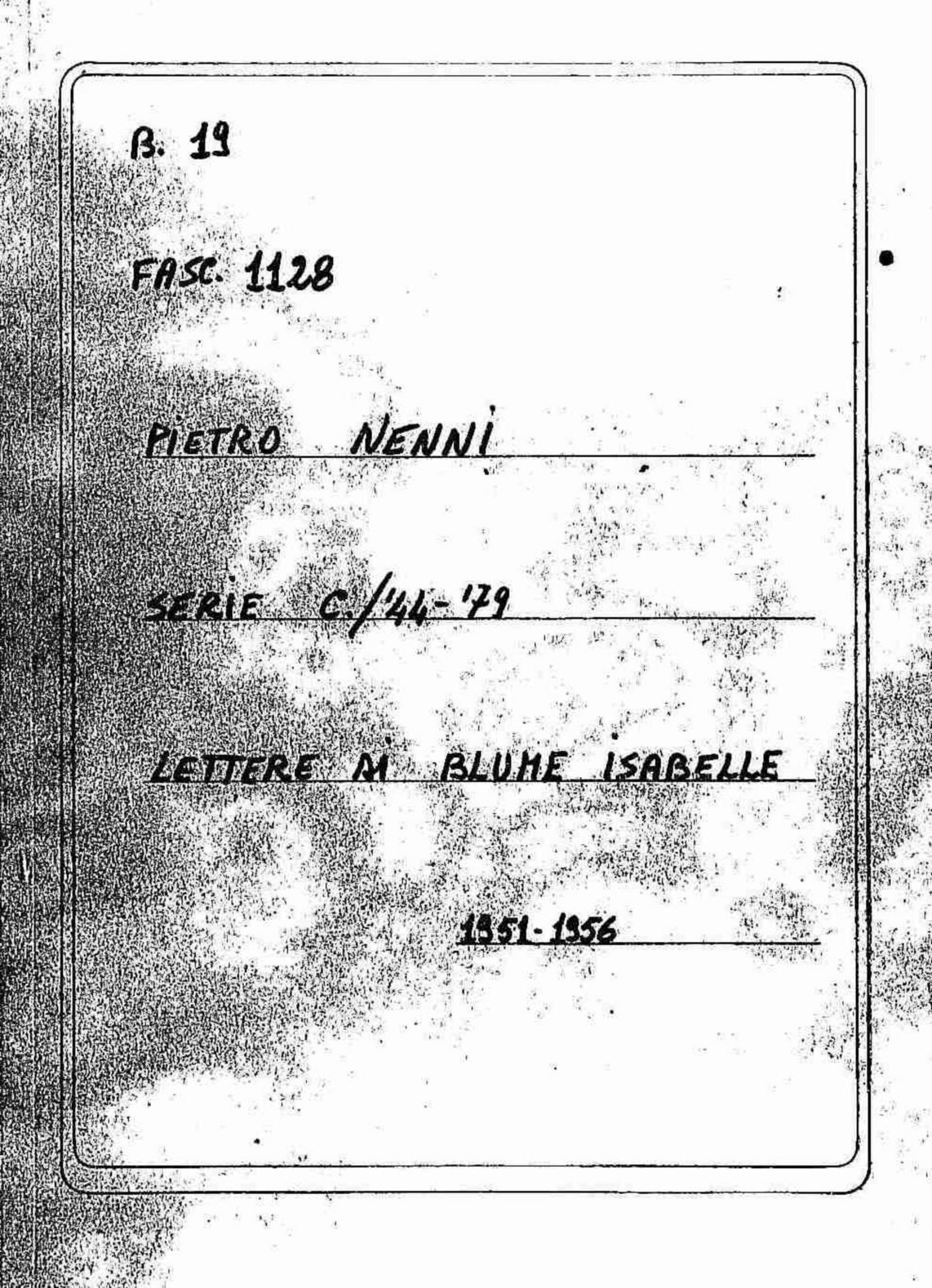 Blume Isabelle, 1951 ago. 15 - 1956 apr.