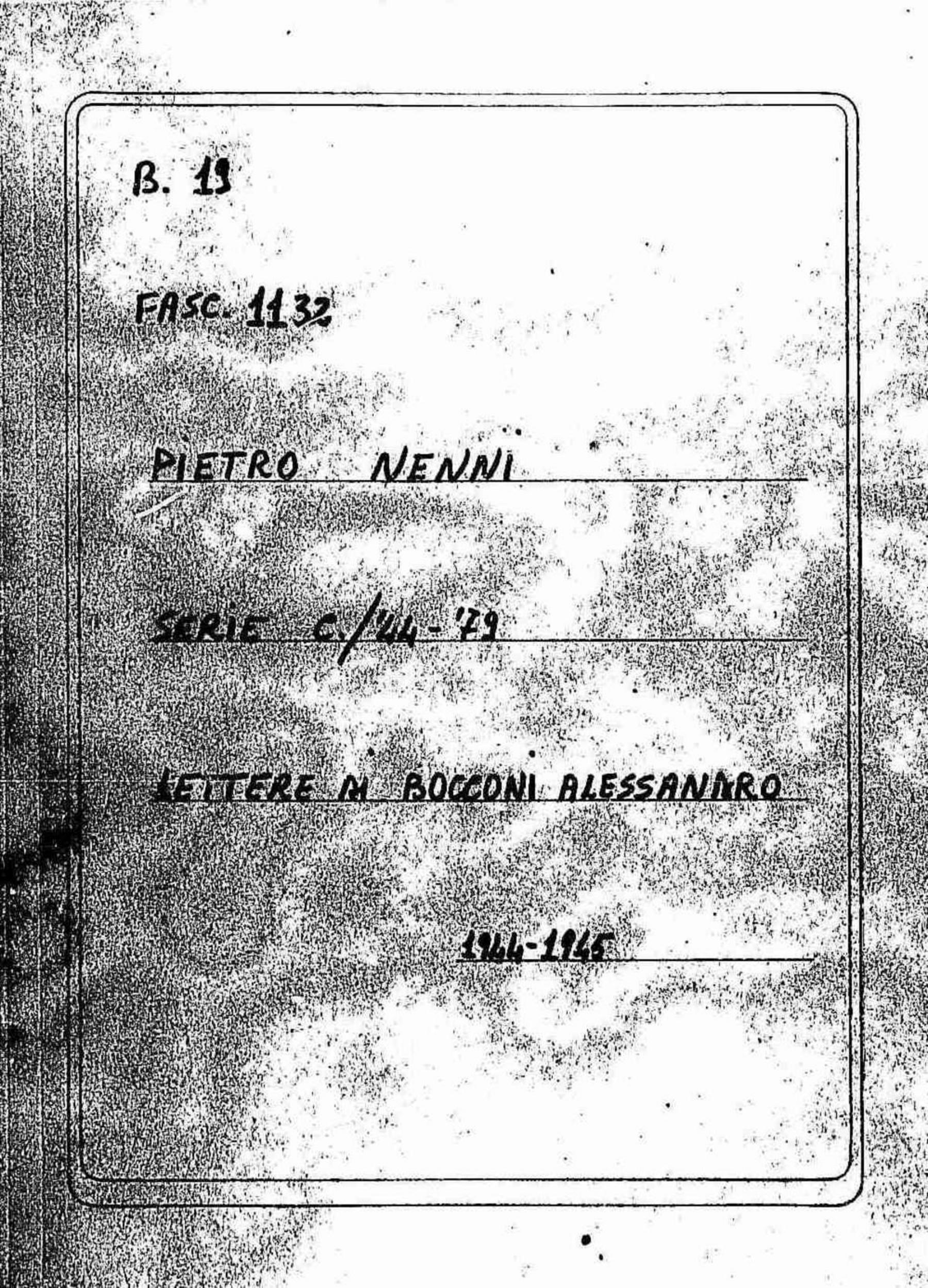 Bocconi Alessandro, 1944 ago. 17 - 1945 giu. 21