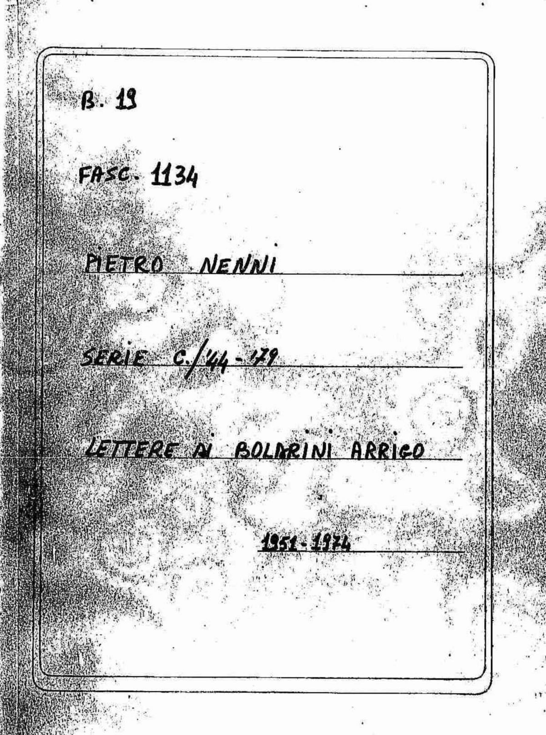 Boldrini Arrigo, 1951 apr. 17 - 1974 mar. 21