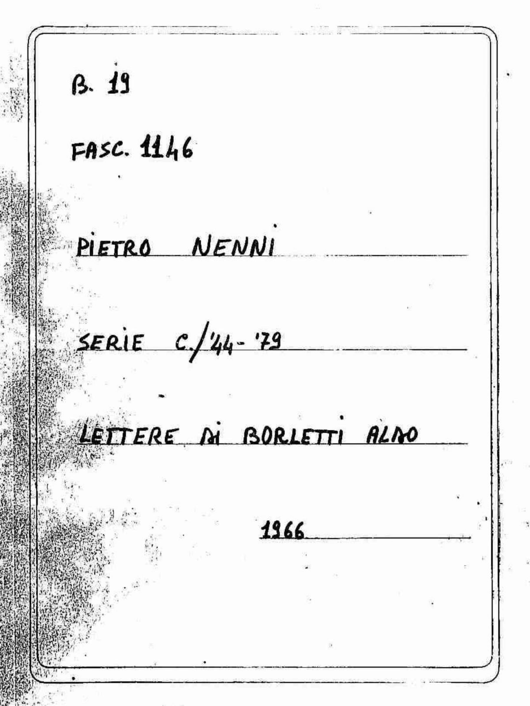 Borletti Aldo, 1966 dic. 20