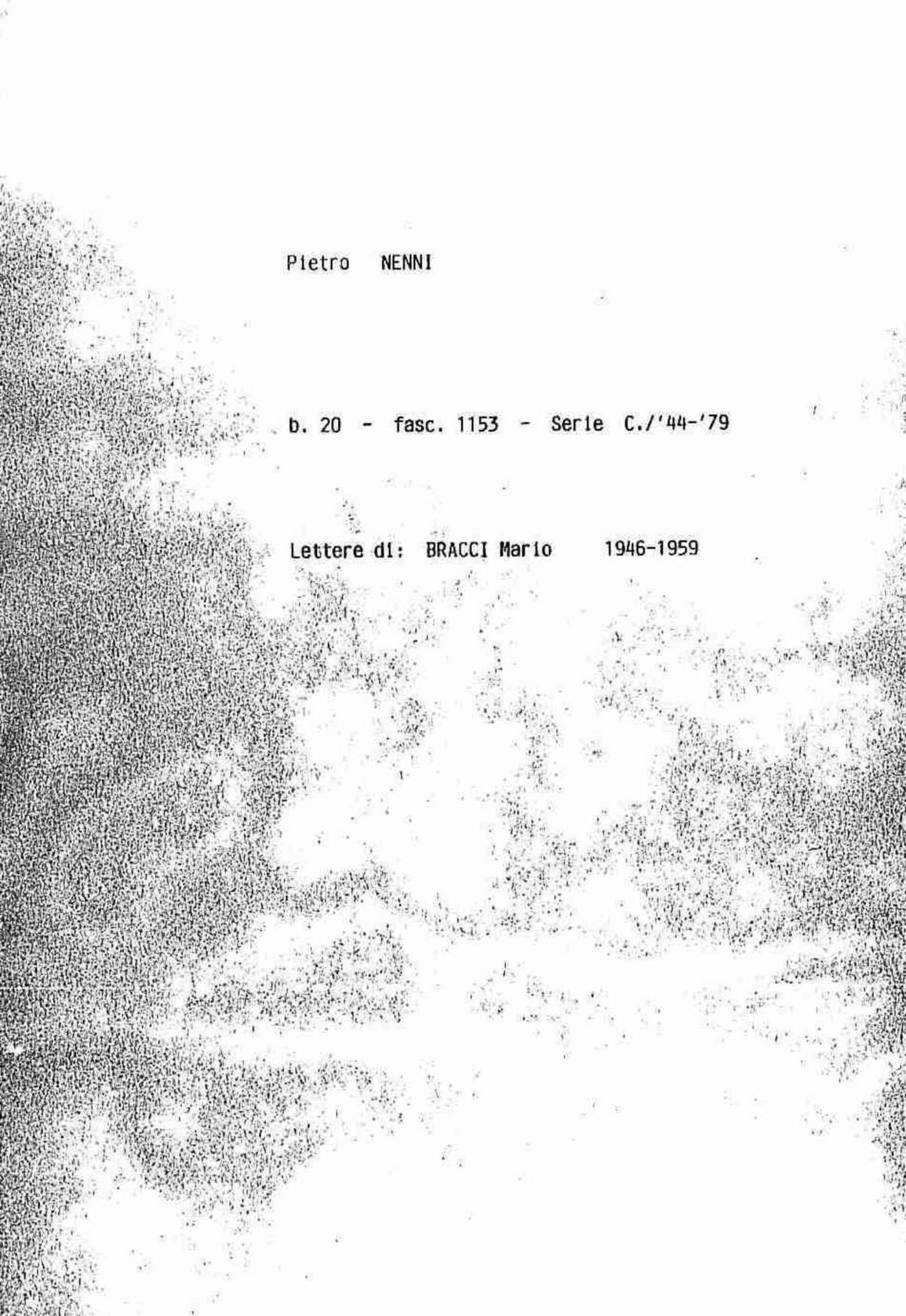 Bracci Mario, 1946 ott. 22 - 1959 mag. 5