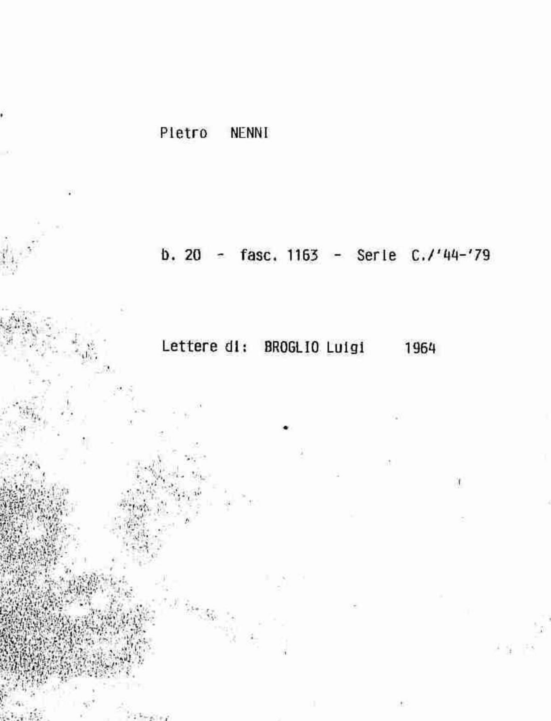 Broglio Luigi, 1964 apr. 16