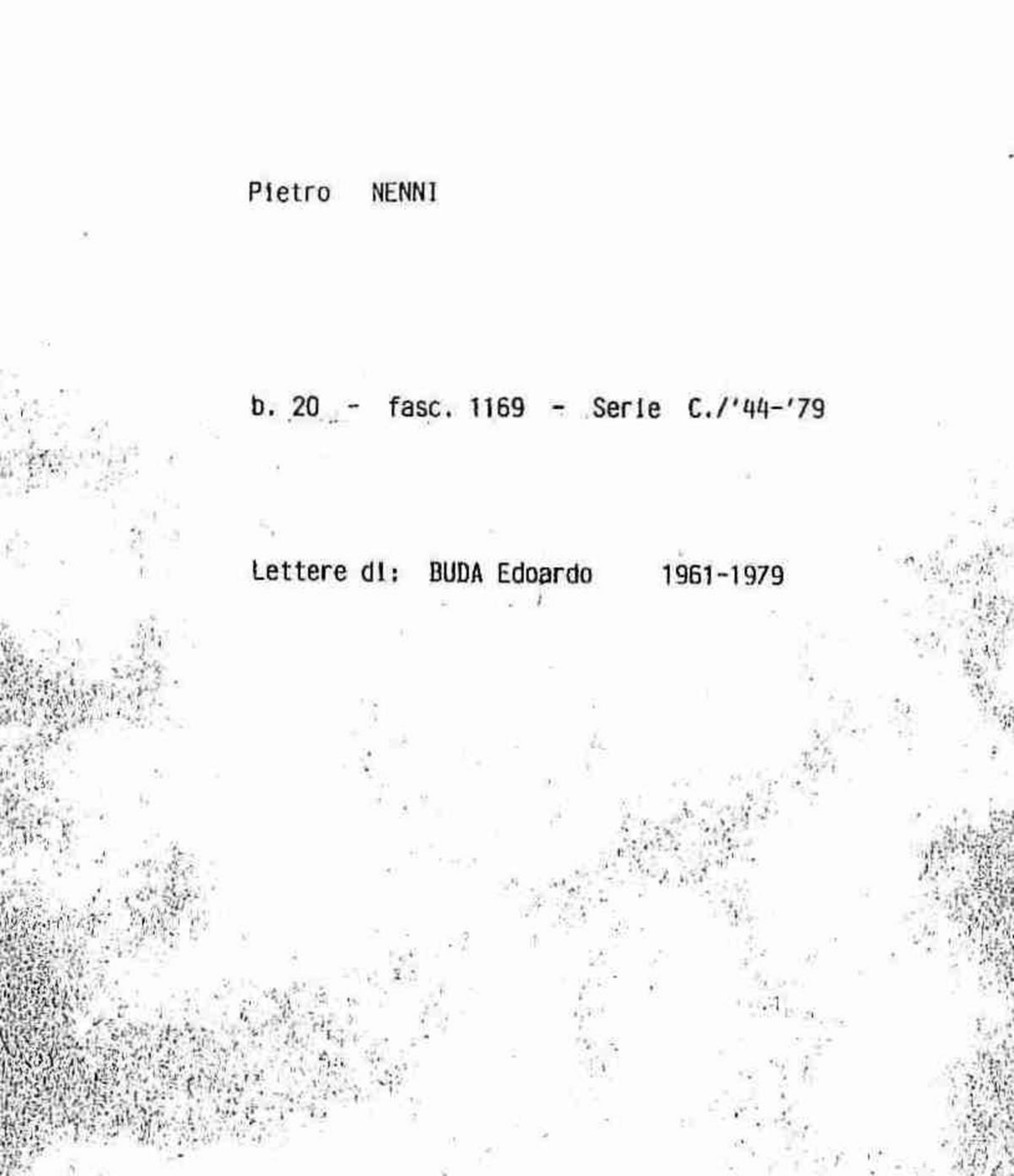 Buda Edoardo, 1961 gen. 18 - 1979 apr. 26