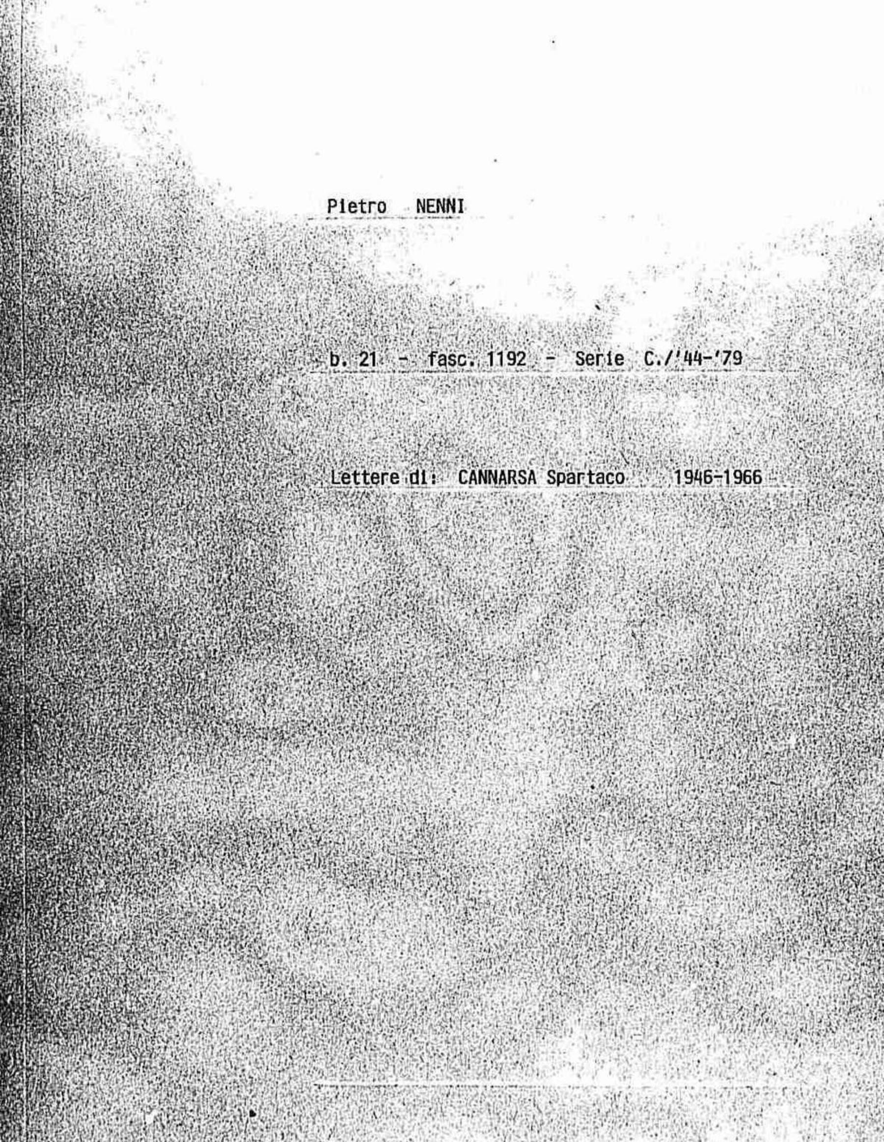 Cannarsa Spartaco, 1946 feb. 27 - 1966 gen. 14